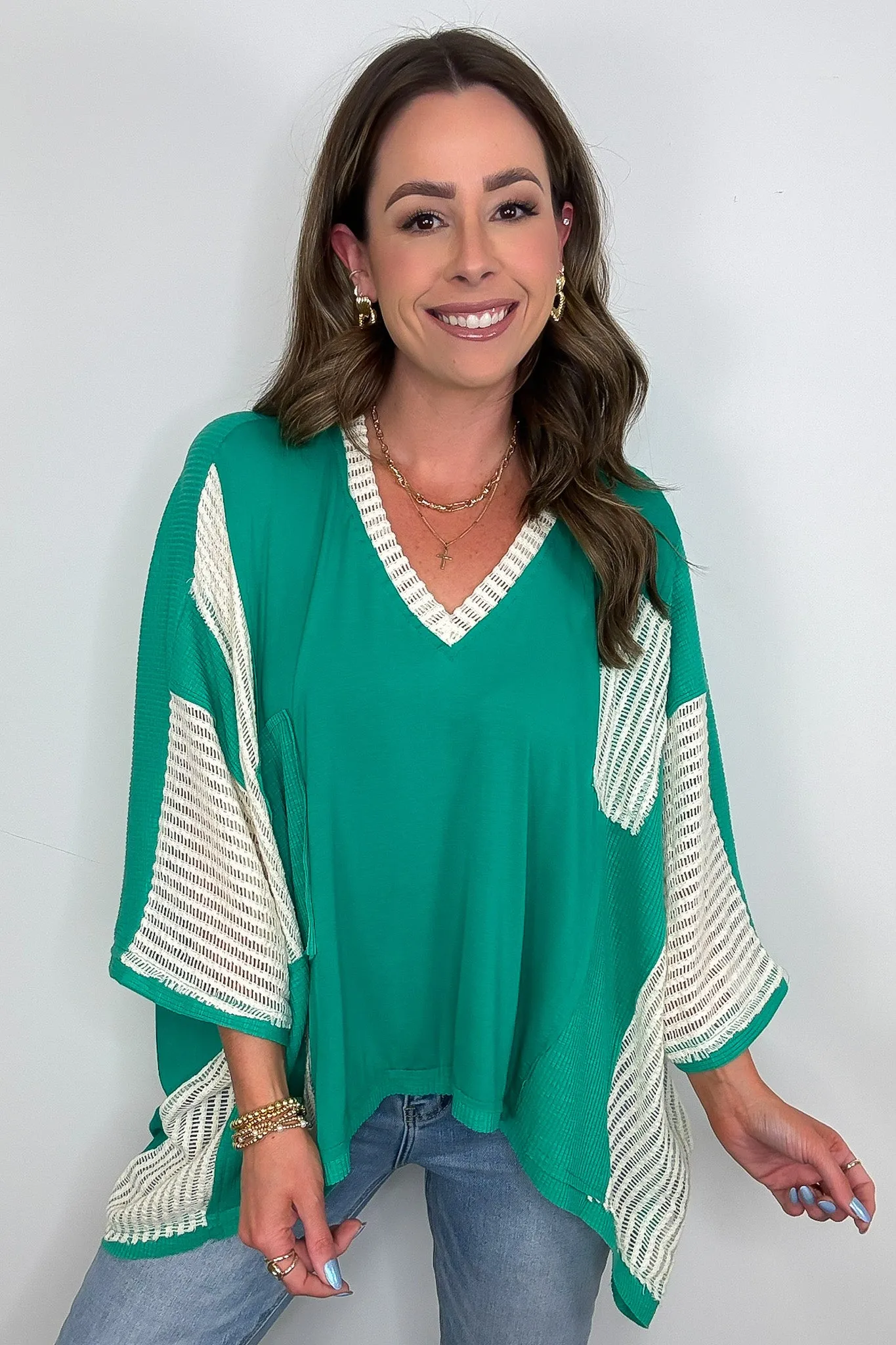 Rylan Oversize High Low Contrast Top - BACK IN STOCK