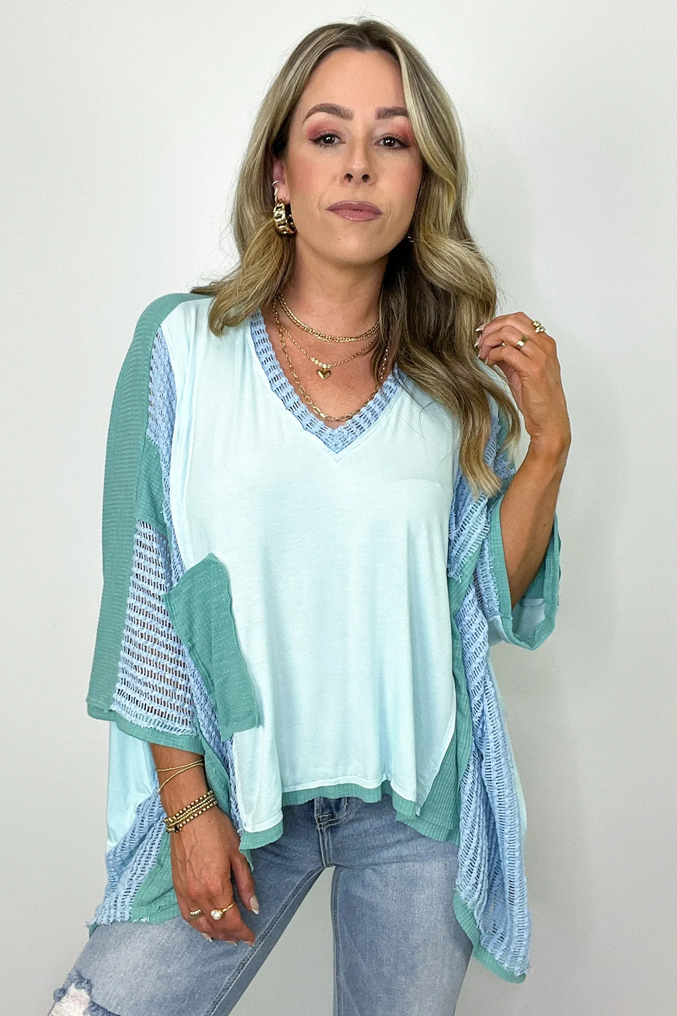Rylan Oversize High Low Contrast Top - BACK IN STOCK