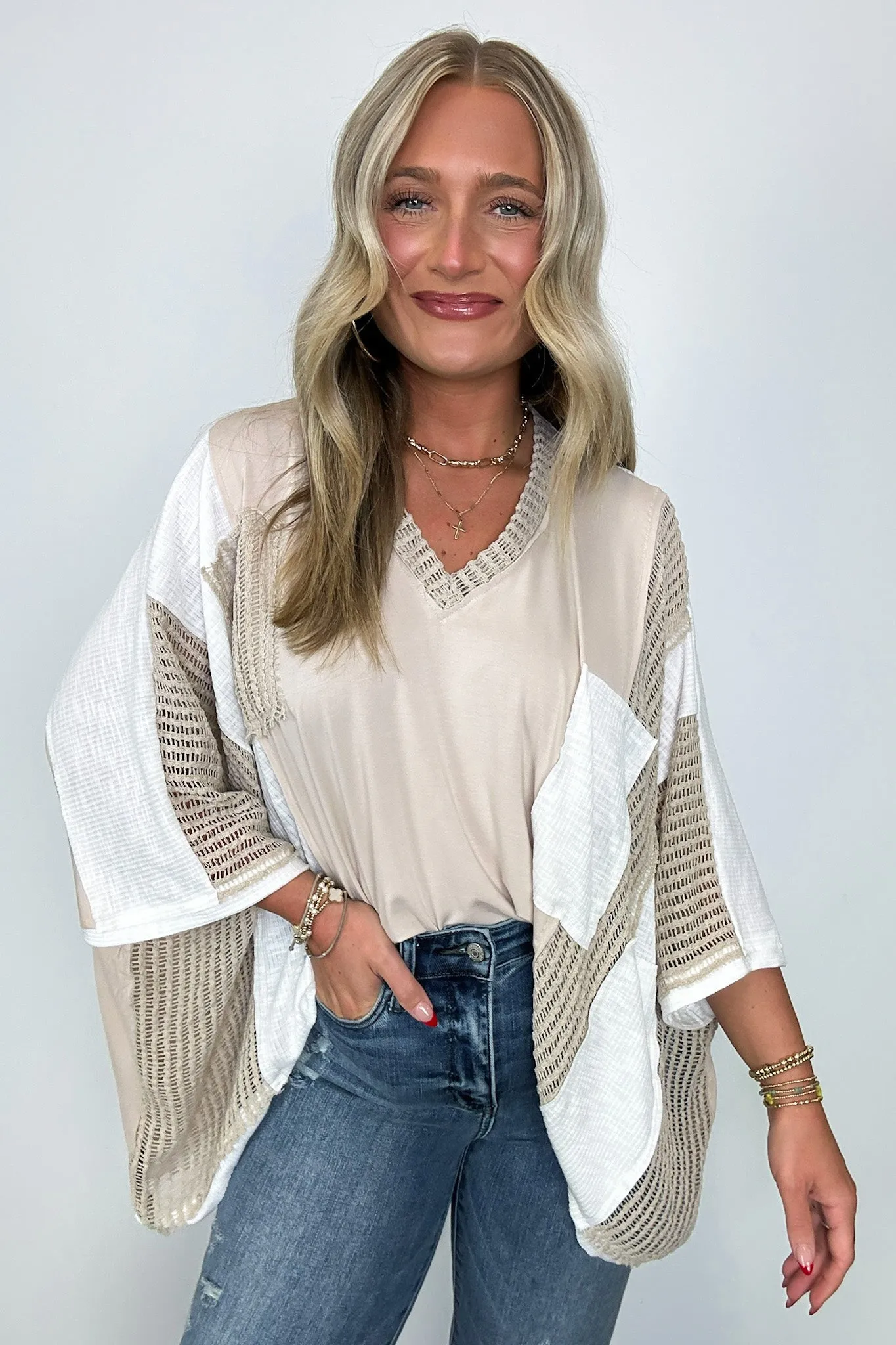 Rylan Oversize High Low Contrast Top - BACK IN STOCK
