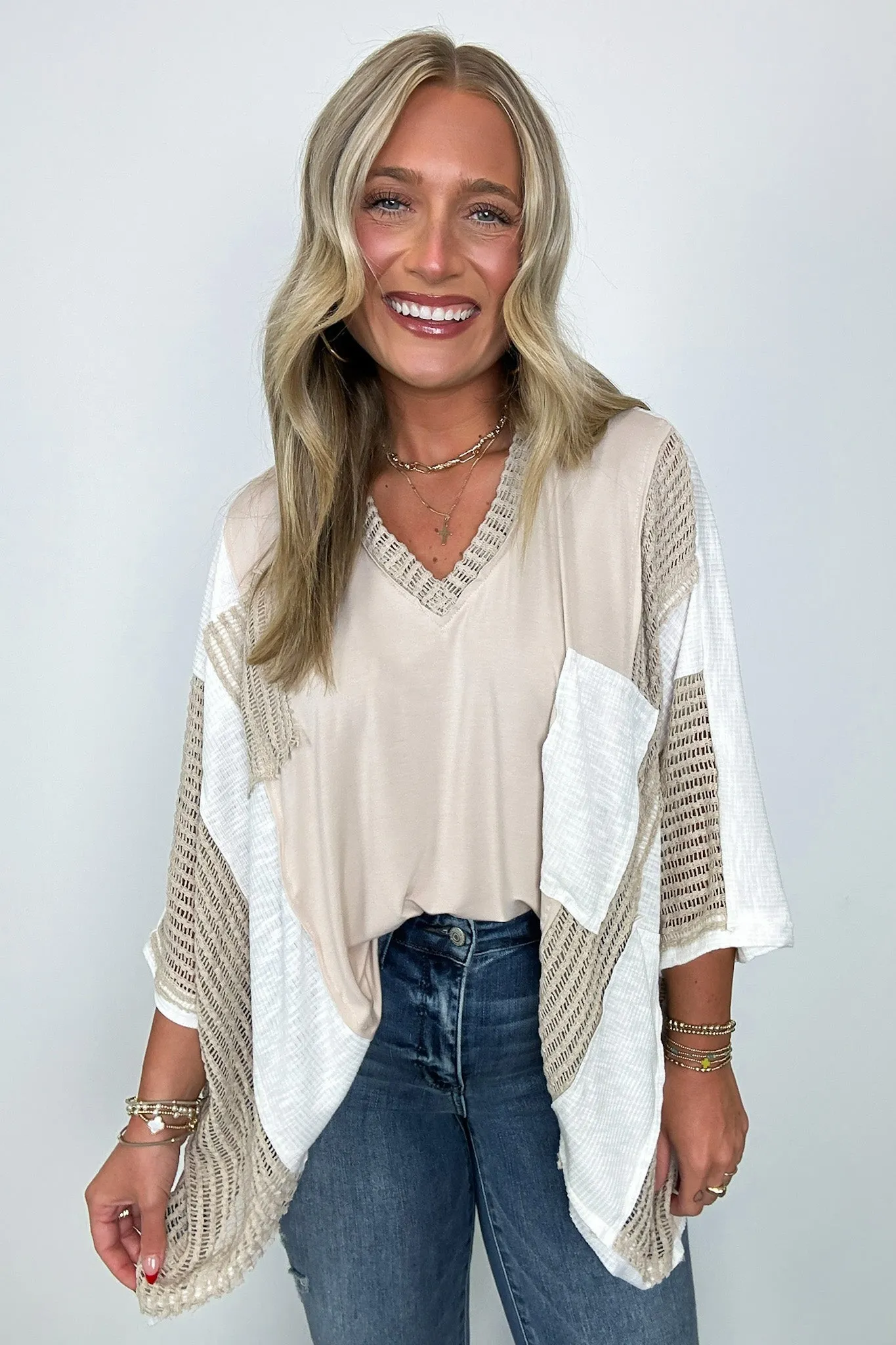 Rylan Oversize High Low Contrast Top - BACK IN STOCK