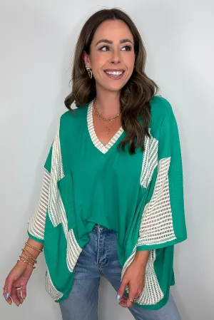 Rylan Oversize High Low Contrast Top - BACK IN STOCK