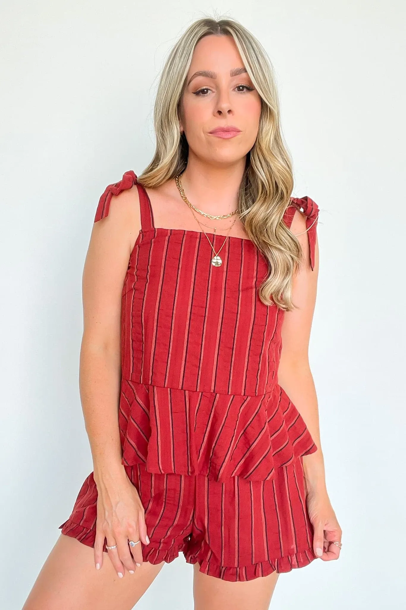 Sail West Striped Ruffle Shorts - FINAL SALE