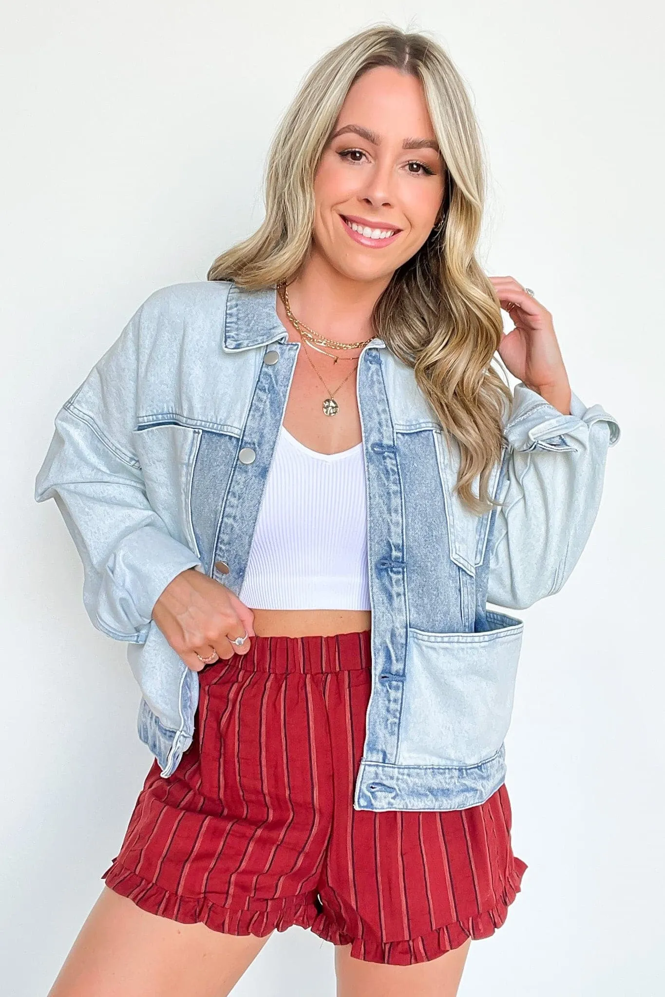 Sail West Striped Ruffle Shorts - FINAL SALE