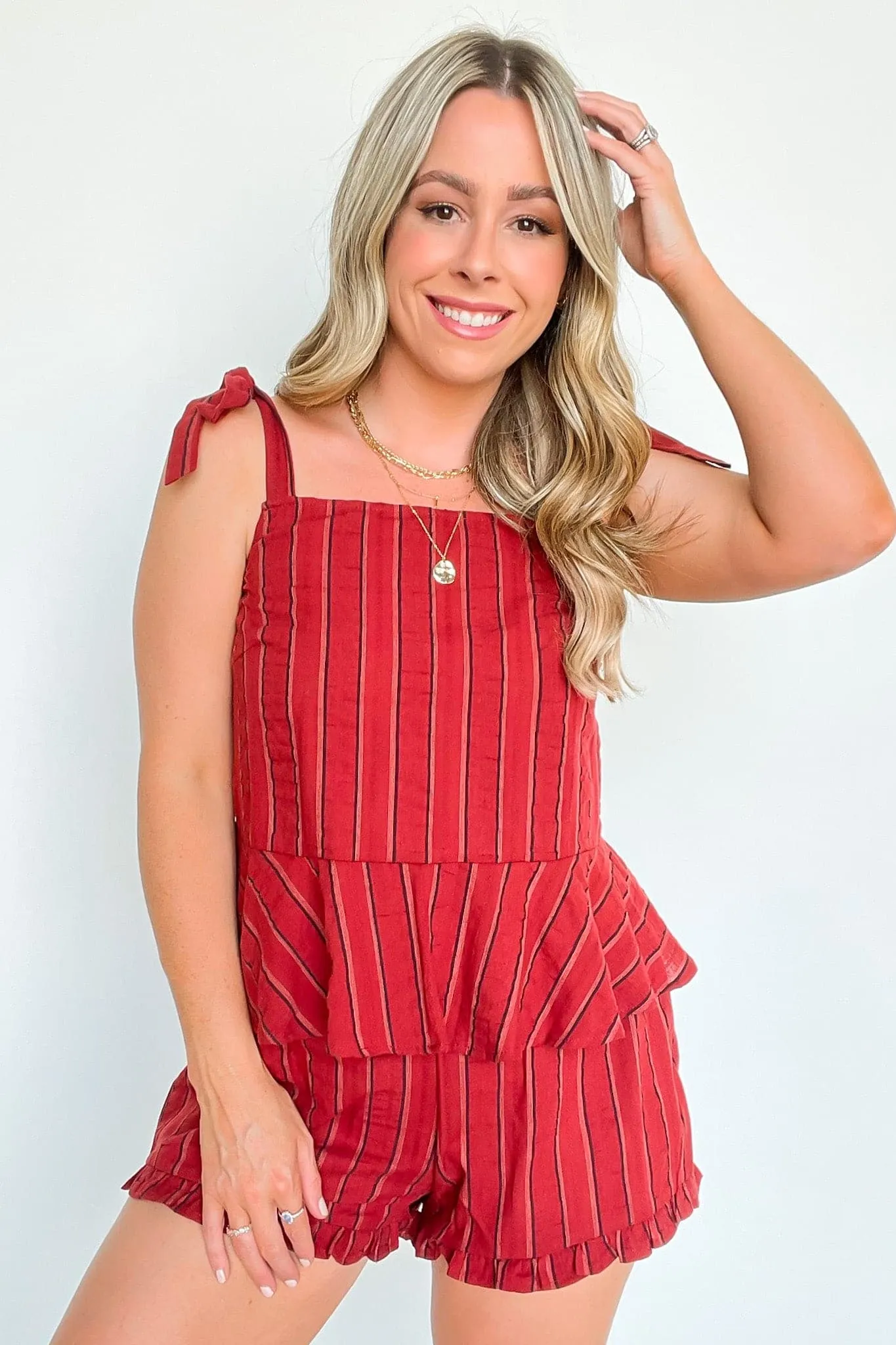 Sail West Striped Ruffle Shorts - FINAL SALE