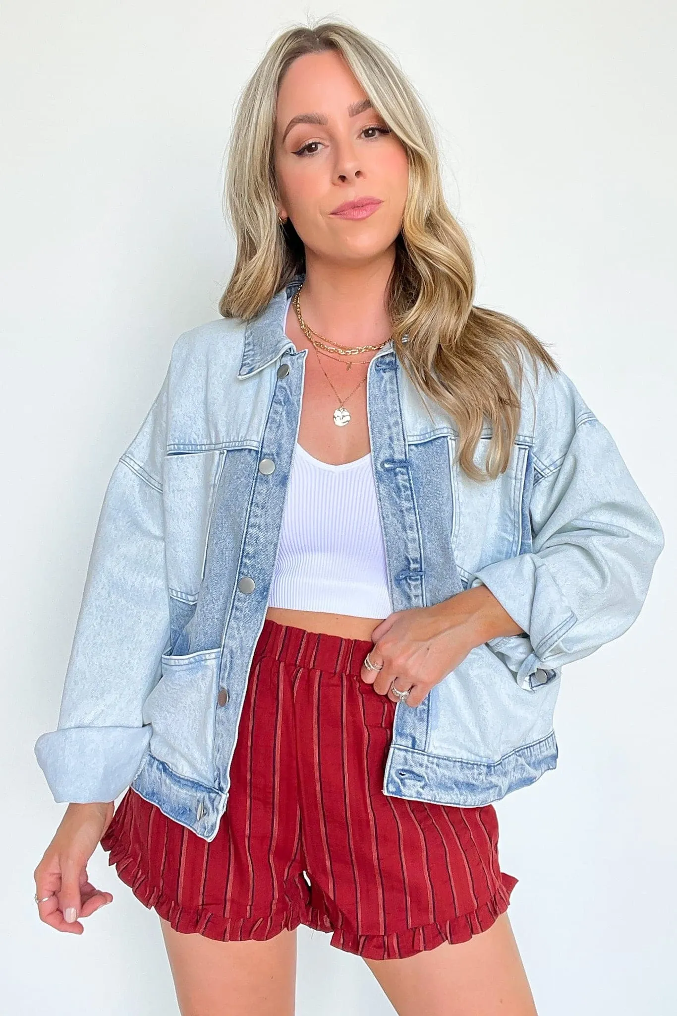 Sail West Striped Ruffle Shorts - FINAL SALE