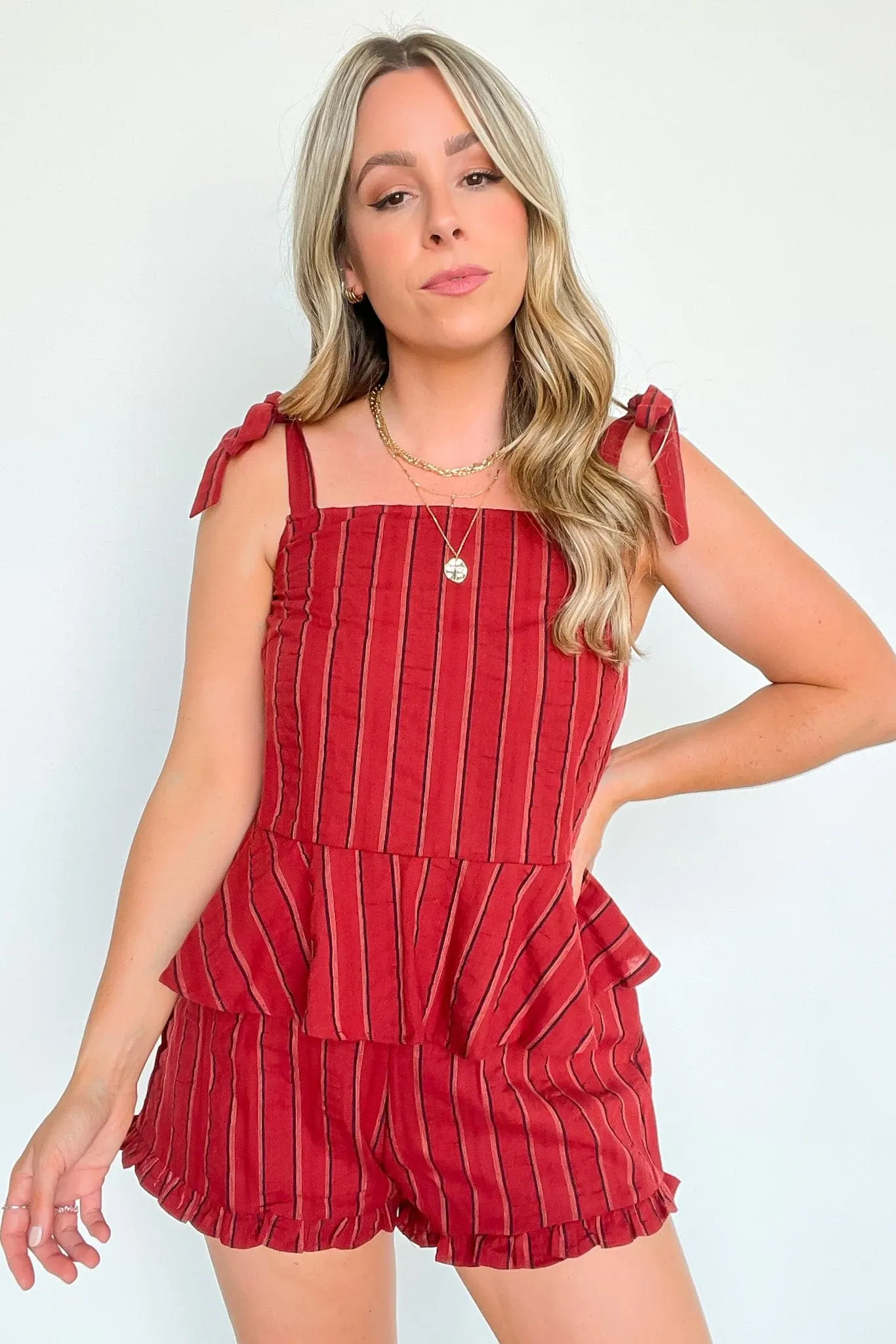 Sail West Striped Ruffle Shorts - FINAL SALE
