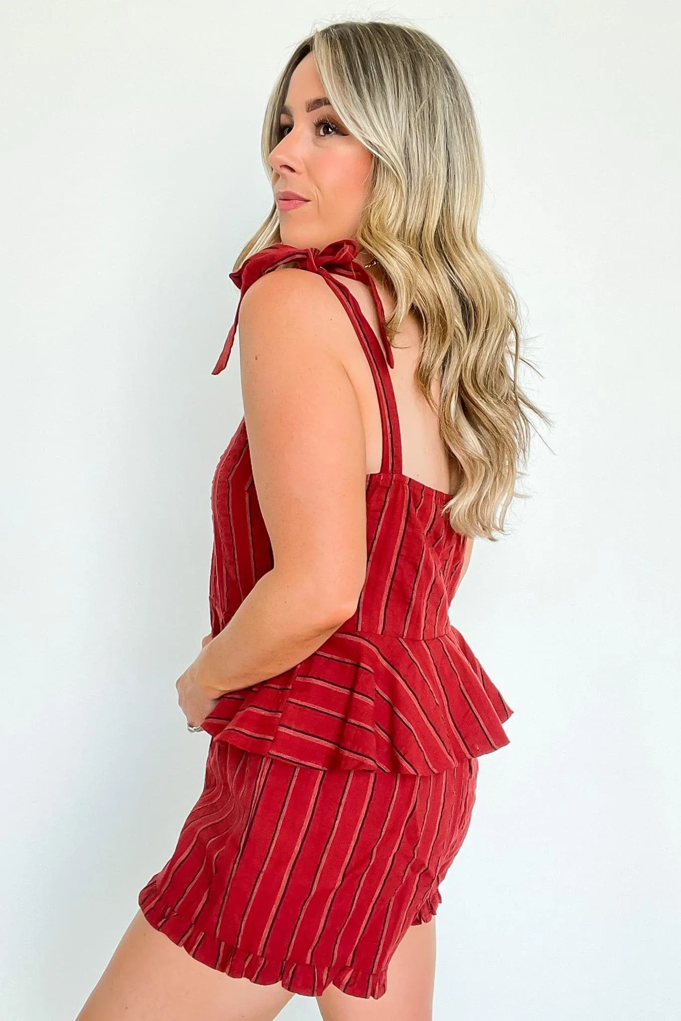 Sail West Striped Ruffle Shorts - FINAL SALE
