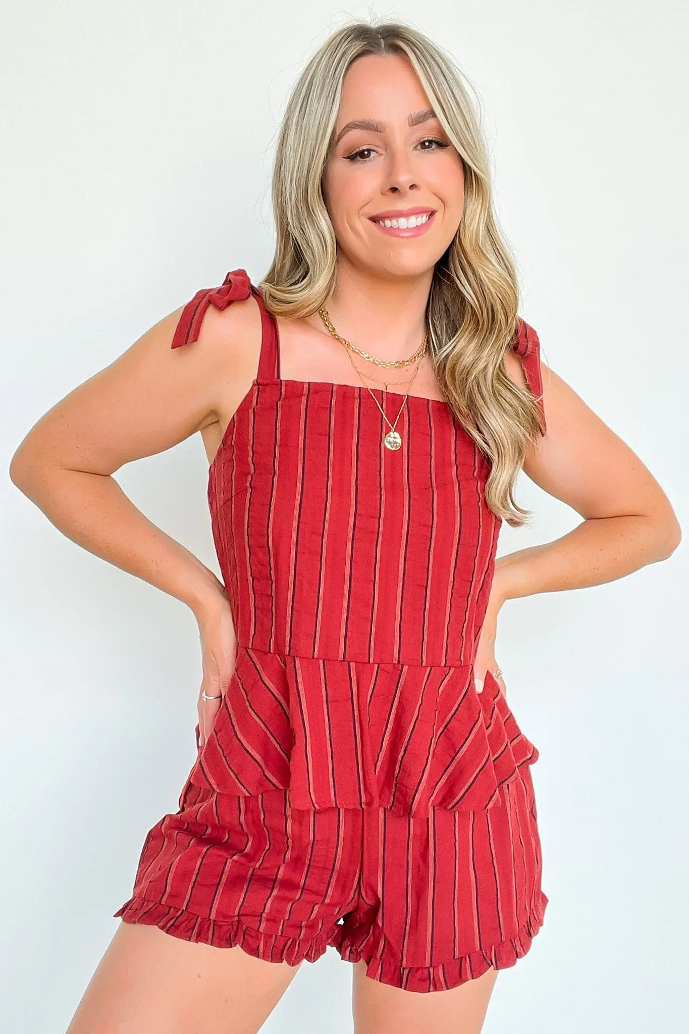 Sail West Striped Ruffle Shorts - FINAL SALE