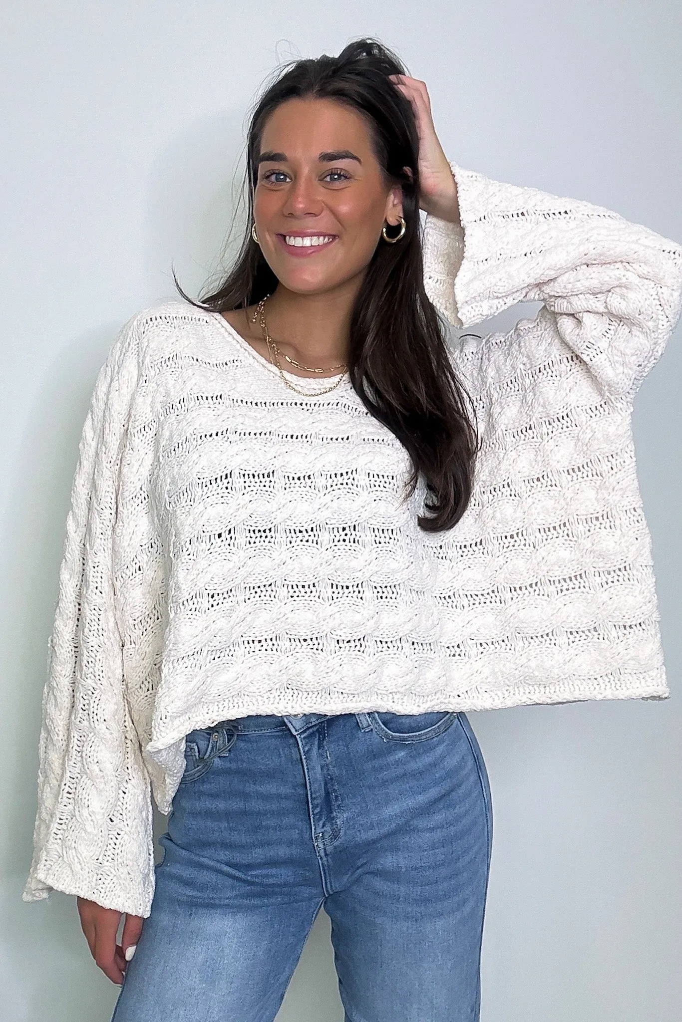 Sara Bell Sleeve Chenille Knit Sweater - FINAL SALE