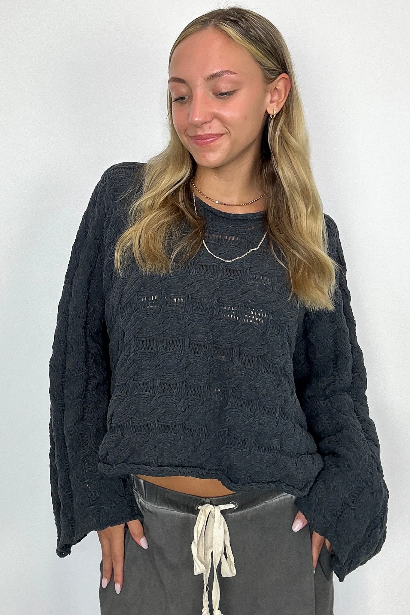 Sara Bell Sleeve Chenille Knit Sweater - FINAL SALE