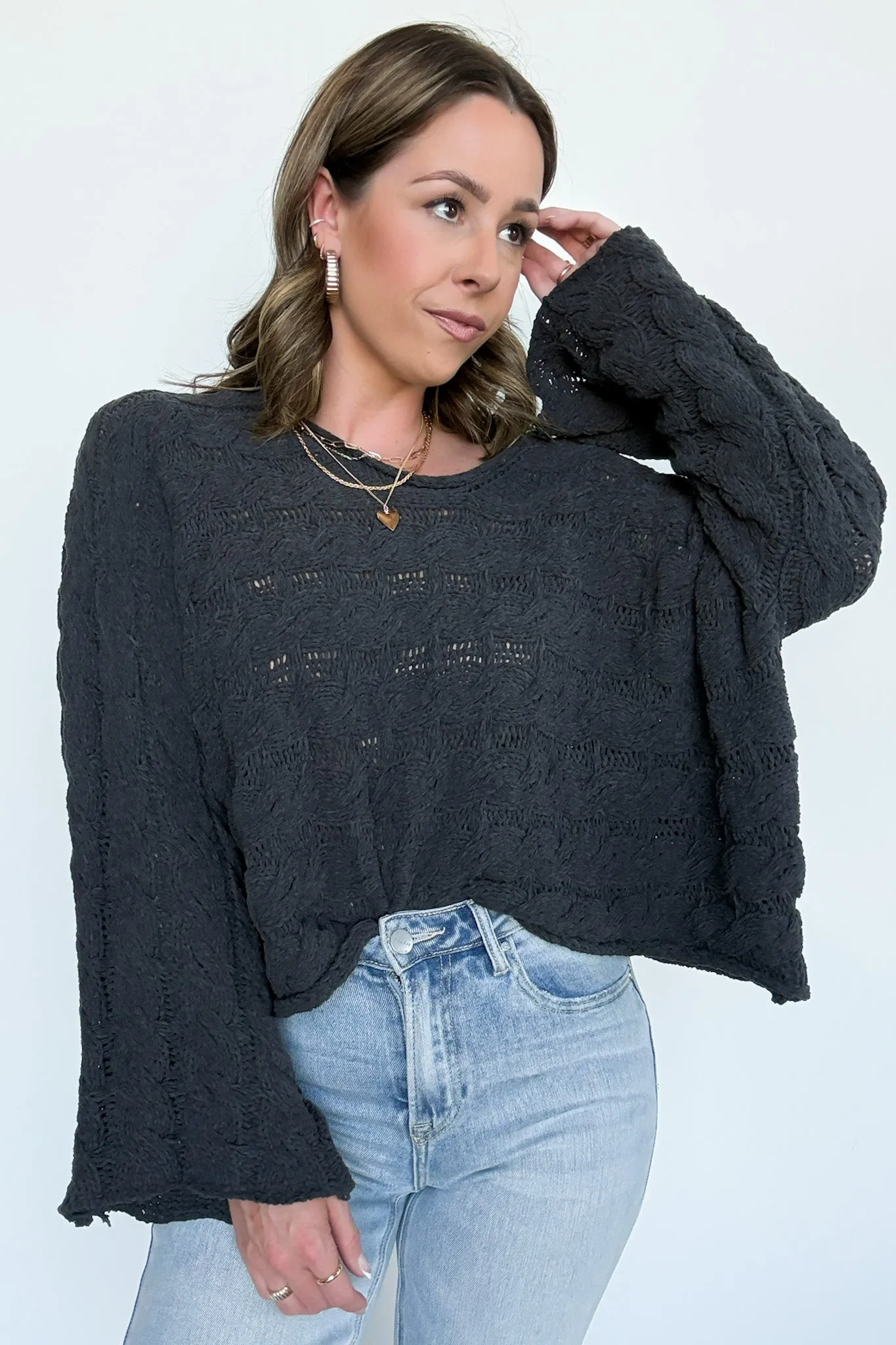 Sara Bell Sleeve Chenille Knit Sweater - FINAL SALE