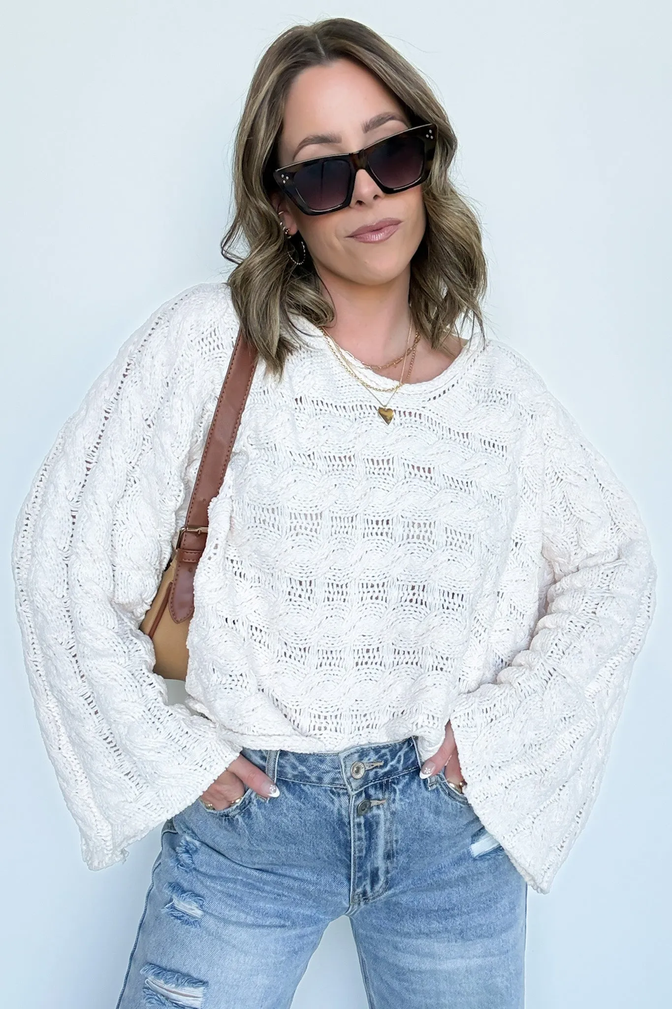 Sara Bell Sleeve Chenille Knit Sweater - FINAL SALE