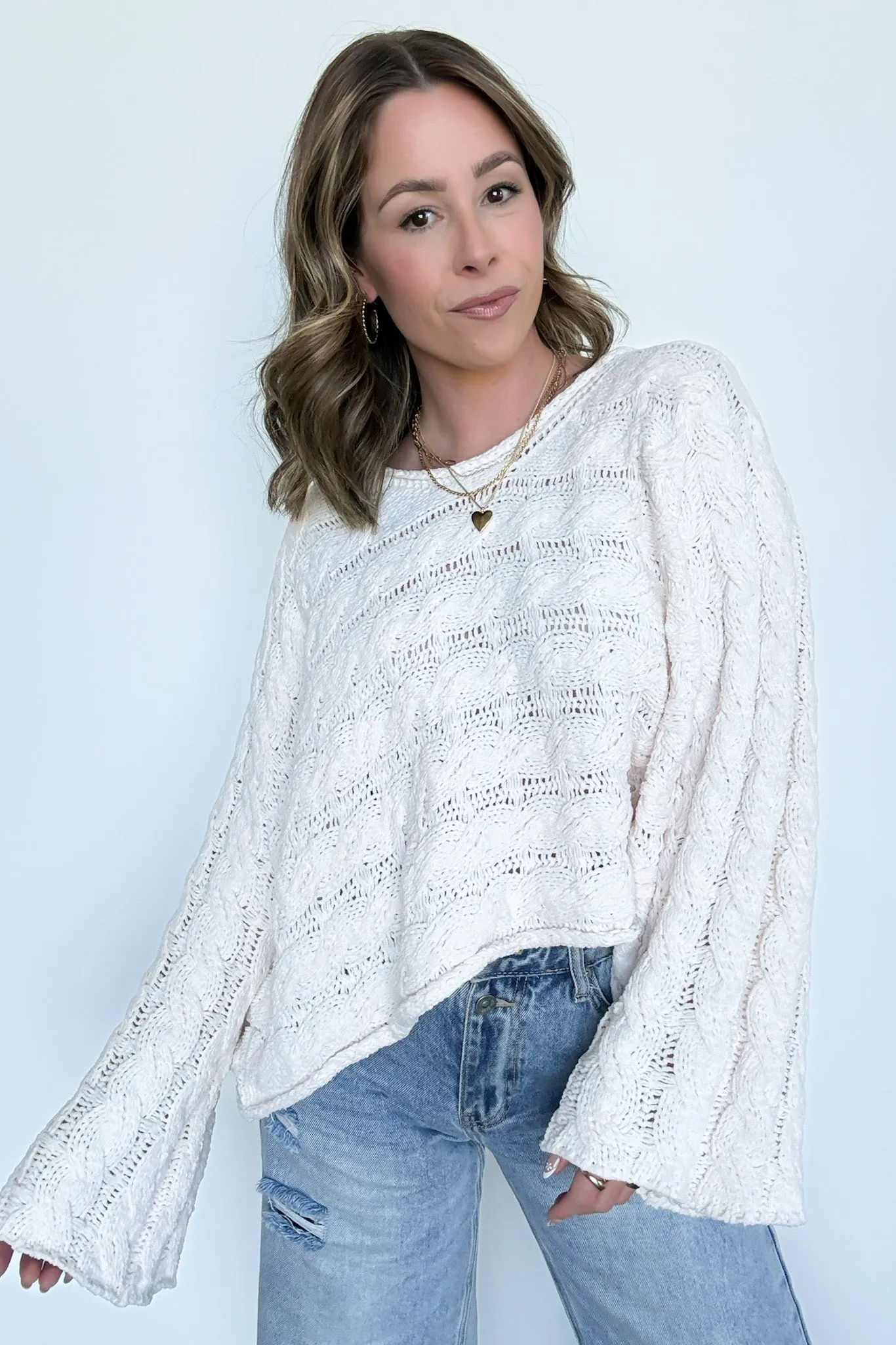 Sara Bell Sleeve Chenille Knit Sweater - FINAL SALE