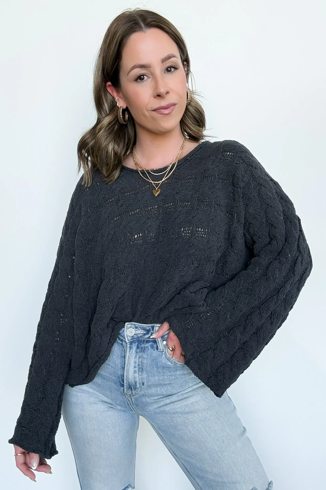 Sara Bell Sleeve Chenille Knit Sweater - FINAL SALE
