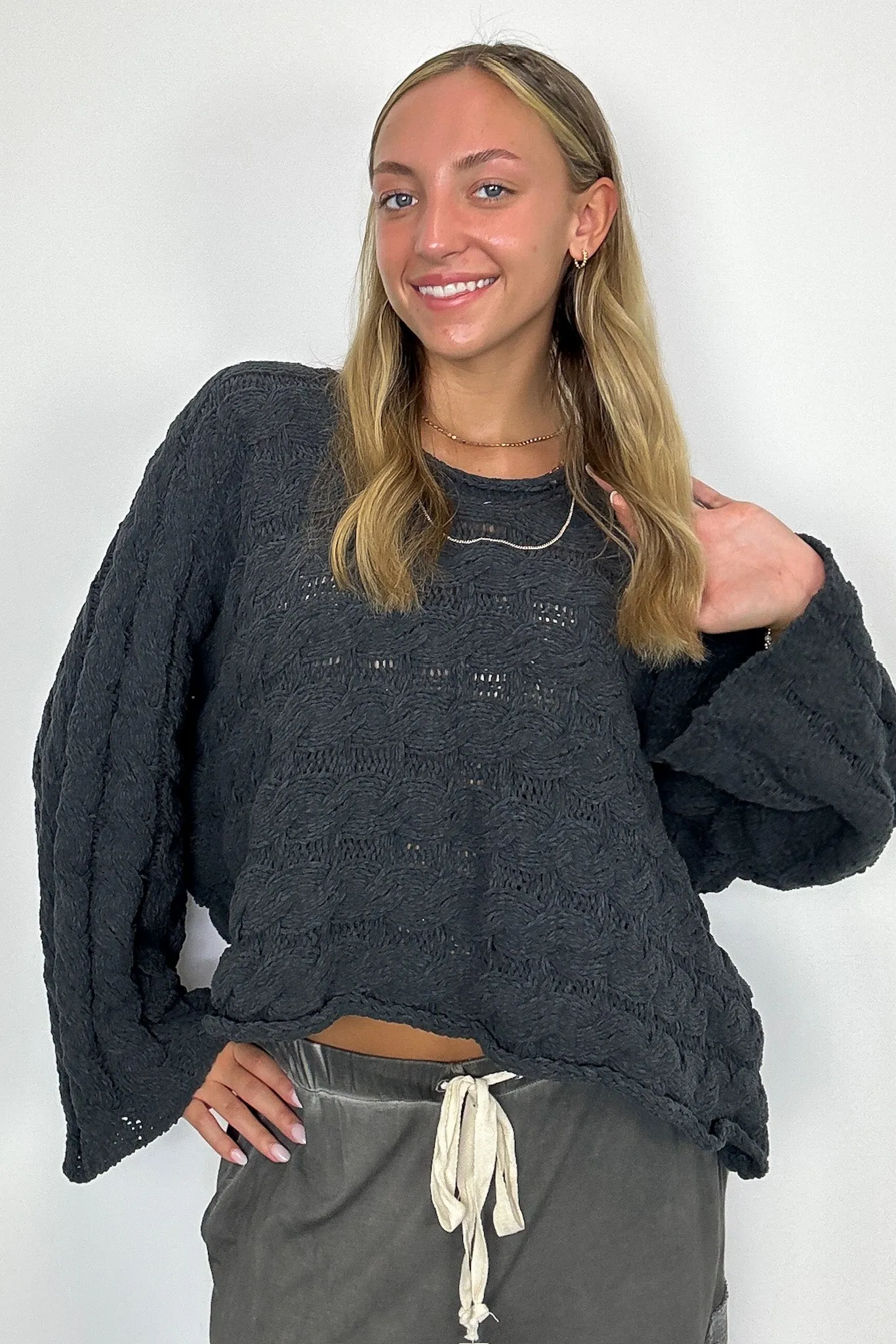 Sara Bell Sleeve Chenille Knit Sweater - FINAL SALE