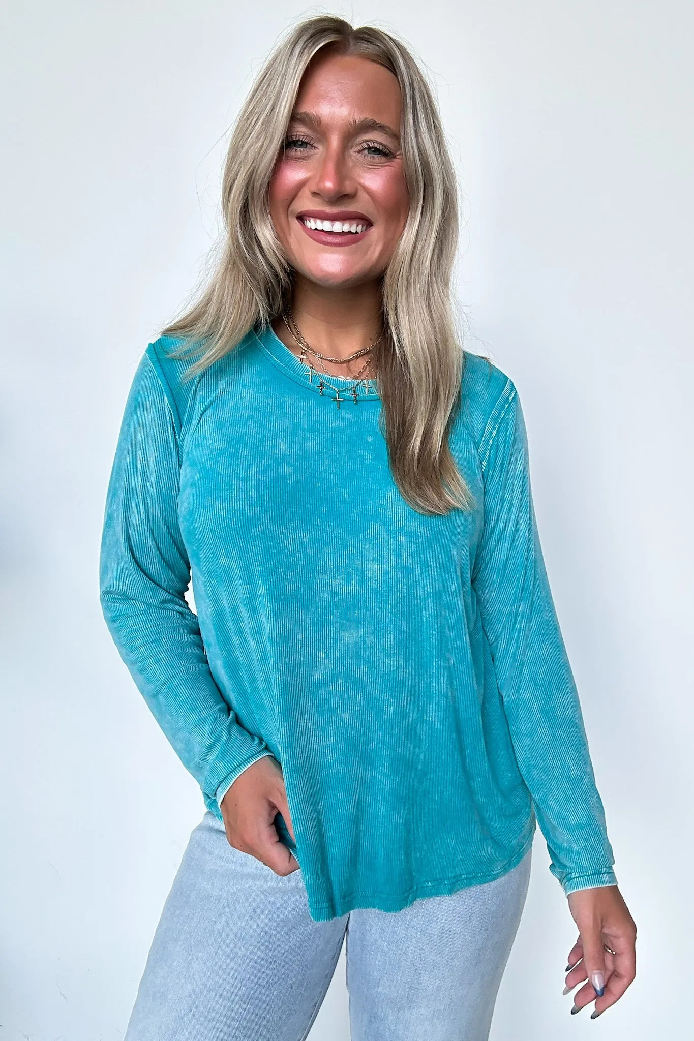 Sarinah Washed Ribbed Scoop Neck Top - BACK IN STOCK