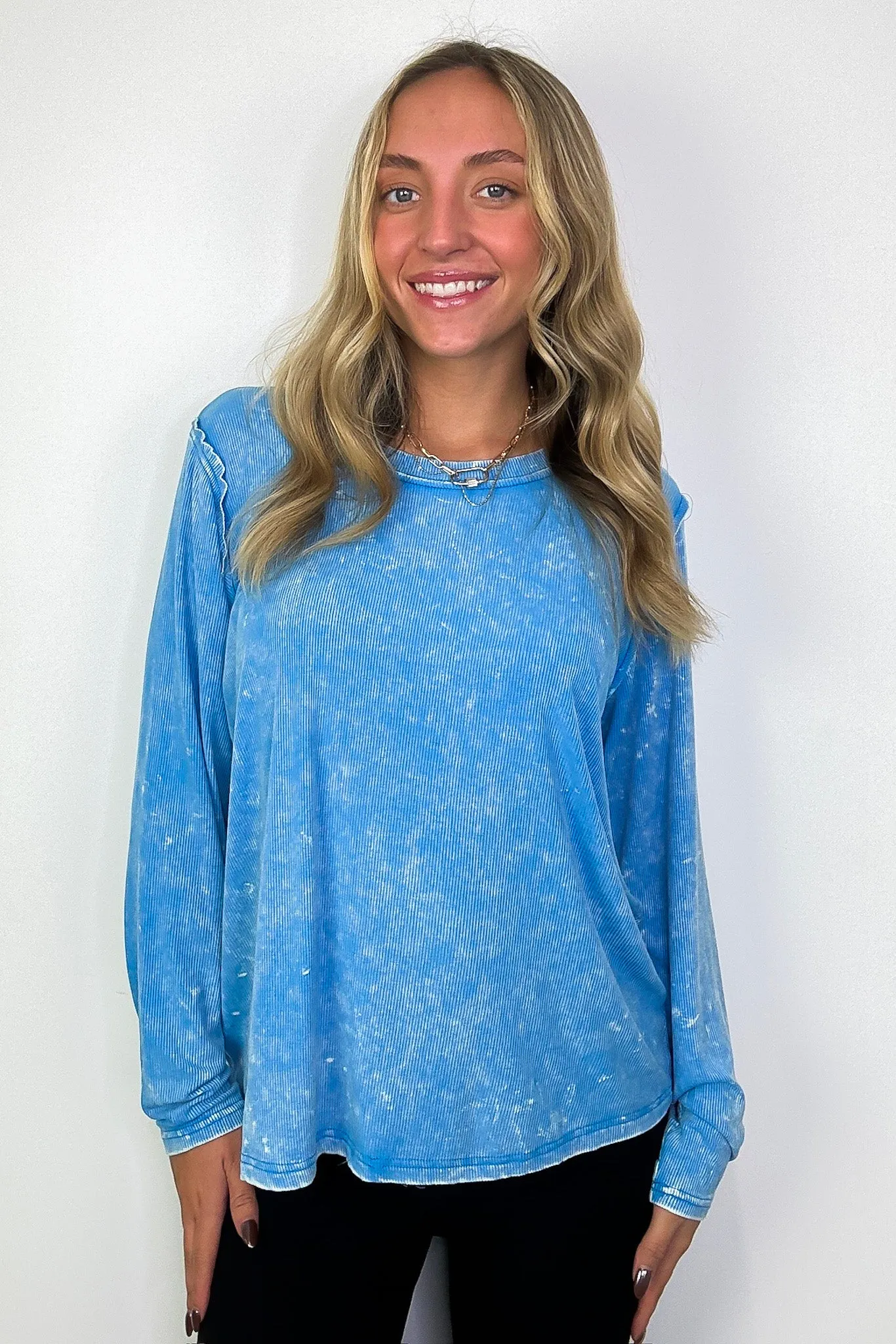 Sarinah Washed Ribbed Scoop Neck Top - BACK IN STOCK