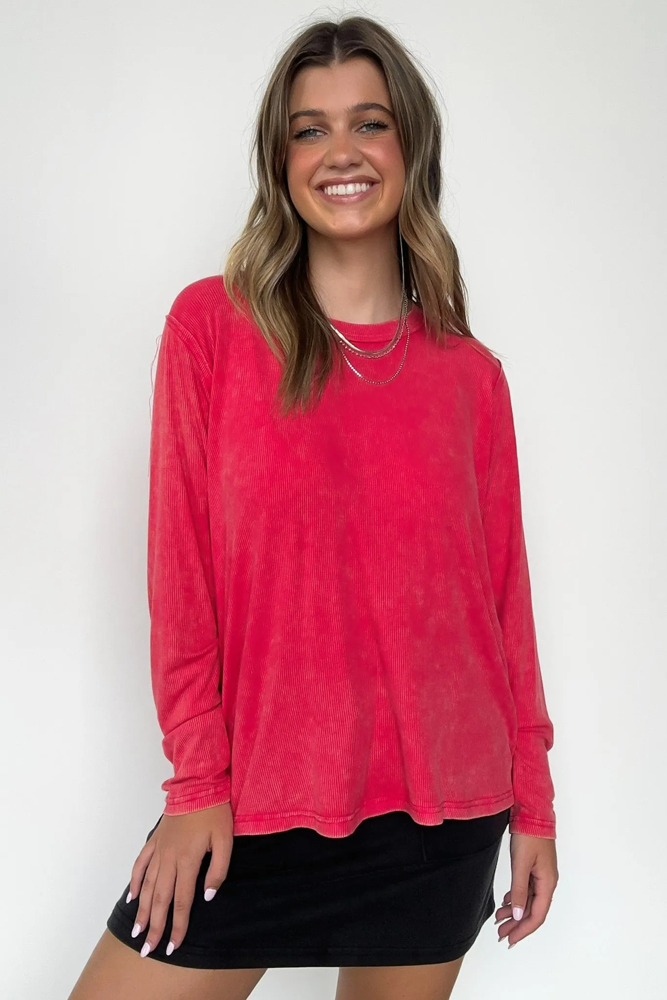 Sarinah Washed Ribbed Scoop Neck Top - BACK IN STOCK