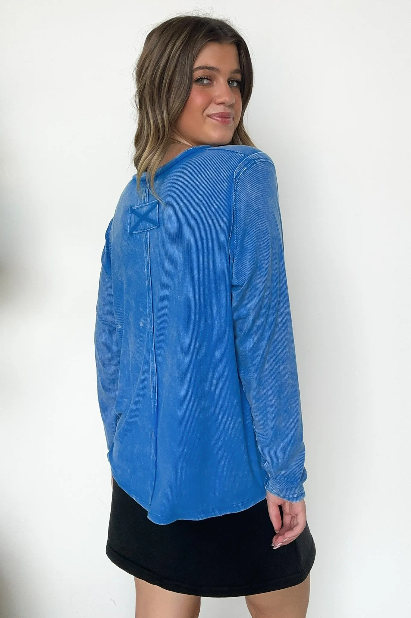 Sarinah Washed Ribbed Scoop Neck Top - BACK IN STOCK