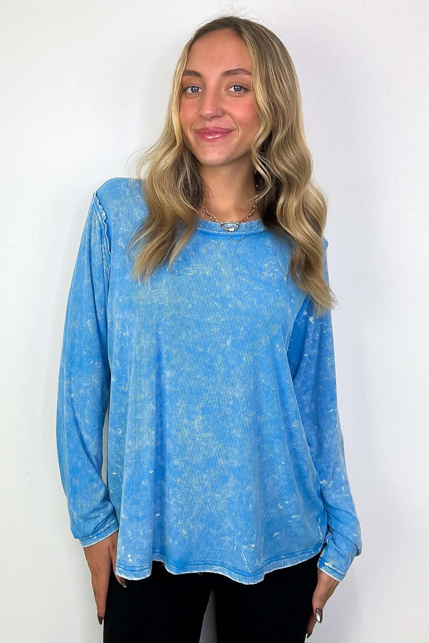 Sarinah Washed Ribbed Scoop Neck Top - BACK IN STOCK