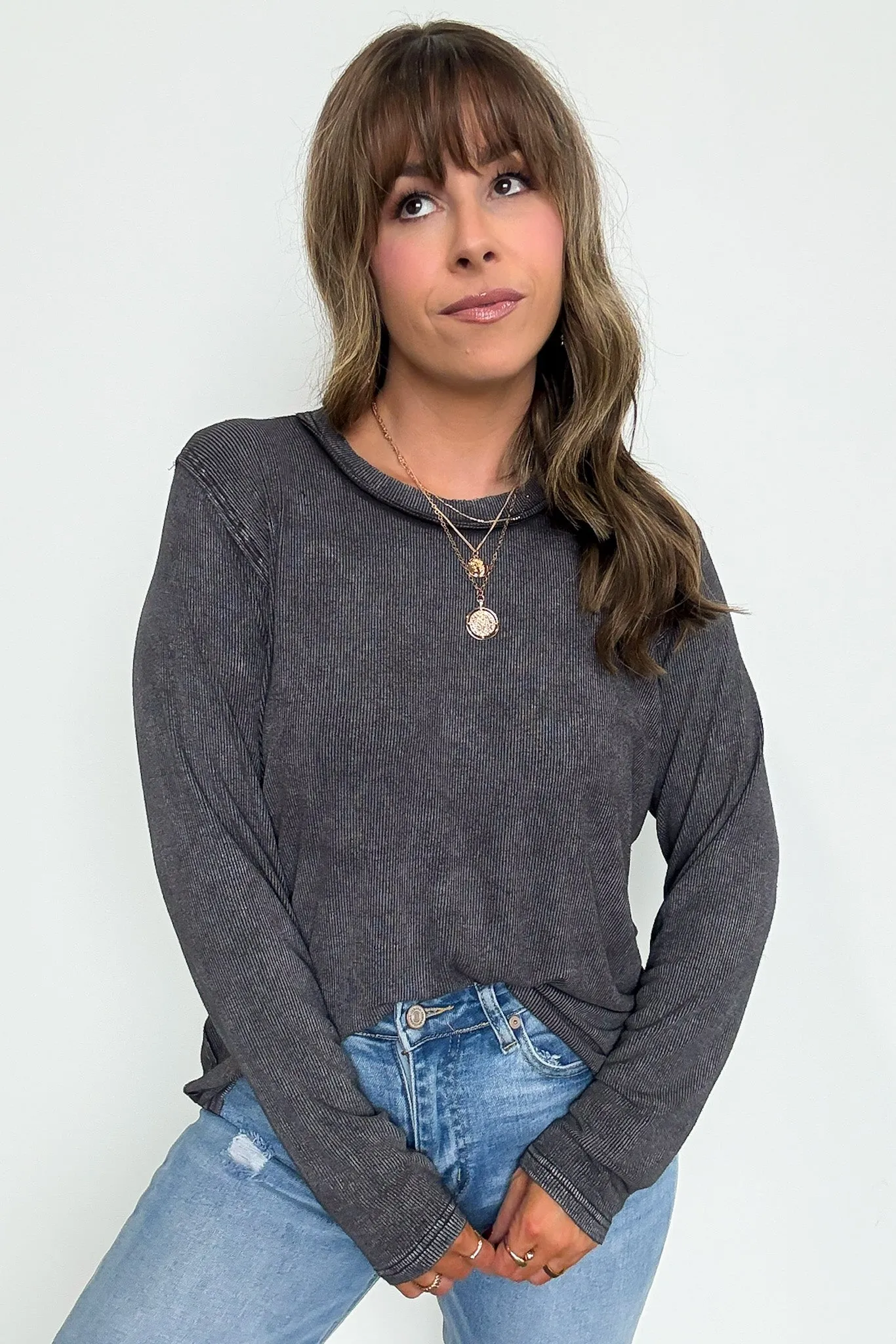 Sarinah Washed Ribbed Scoop Neck Top - BACK IN STOCK
