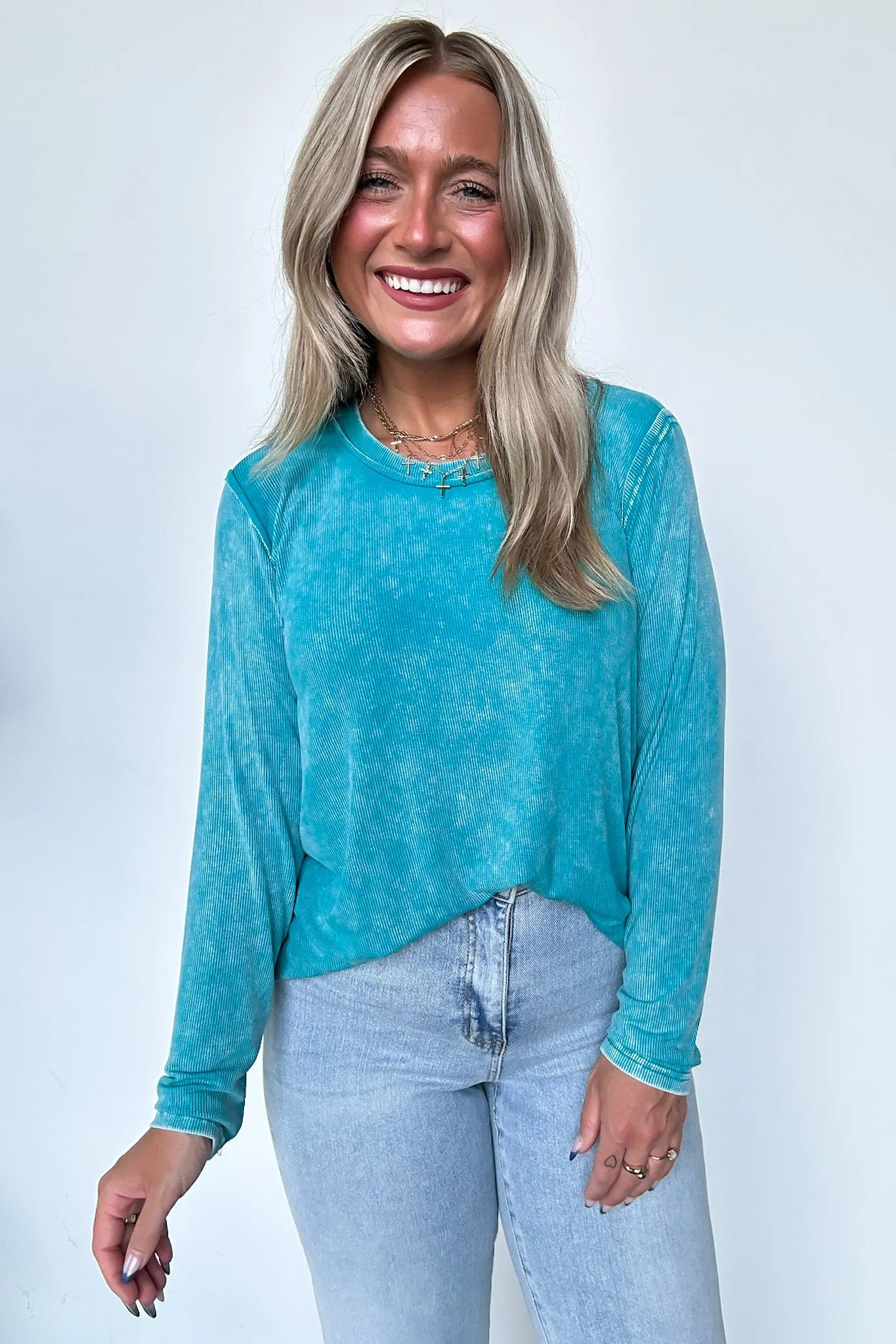 Sarinah Washed Ribbed Scoop Neck Top - BACK IN STOCK