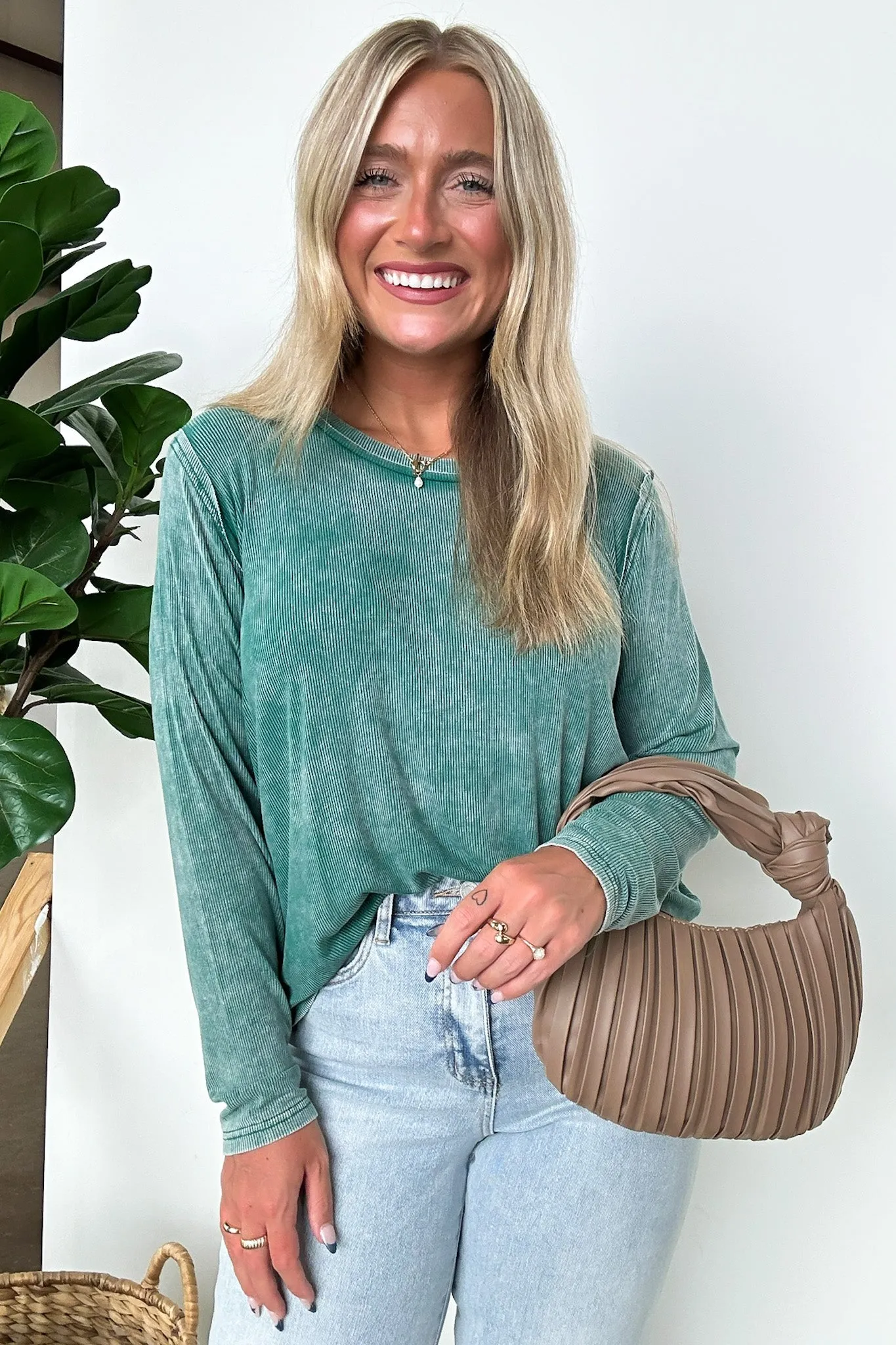 Sarinah Washed Ribbed Scoop Neck Top - BACK IN STOCK