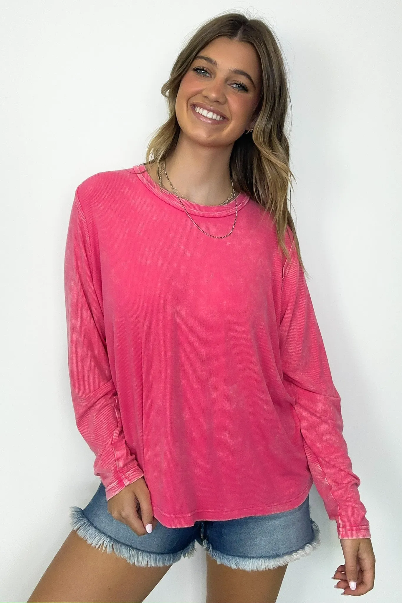 Sarinah Washed Ribbed Scoop Neck Top - BACK IN STOCK