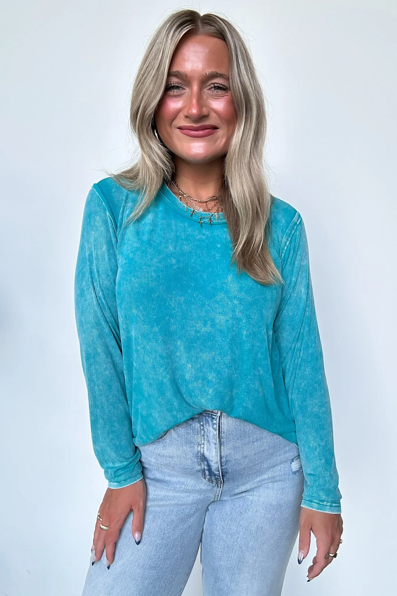 Sarinah Washed Ribbed Scoop Neck Top - BACK IN STOCK