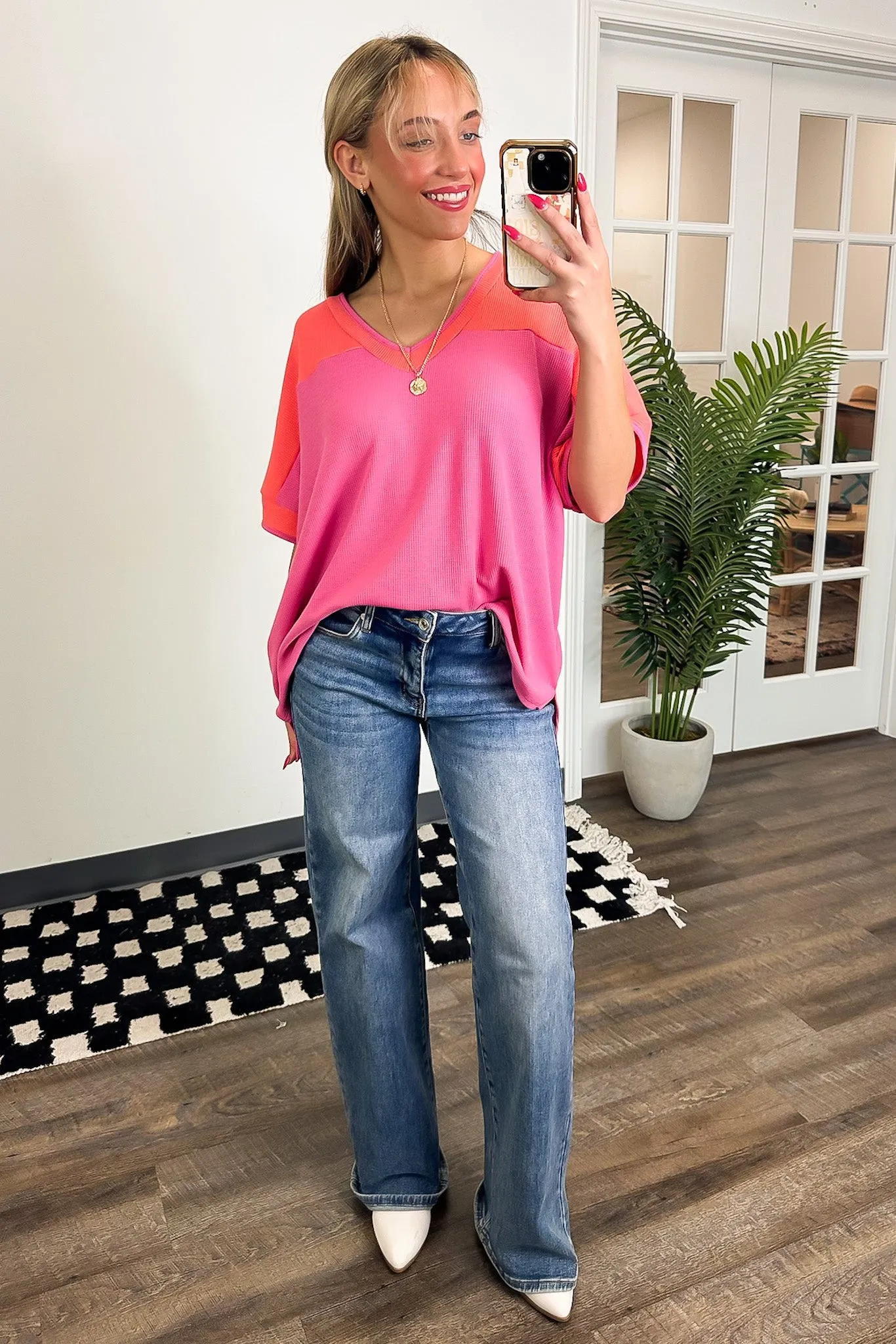 Savena Color Block Relaxed Top