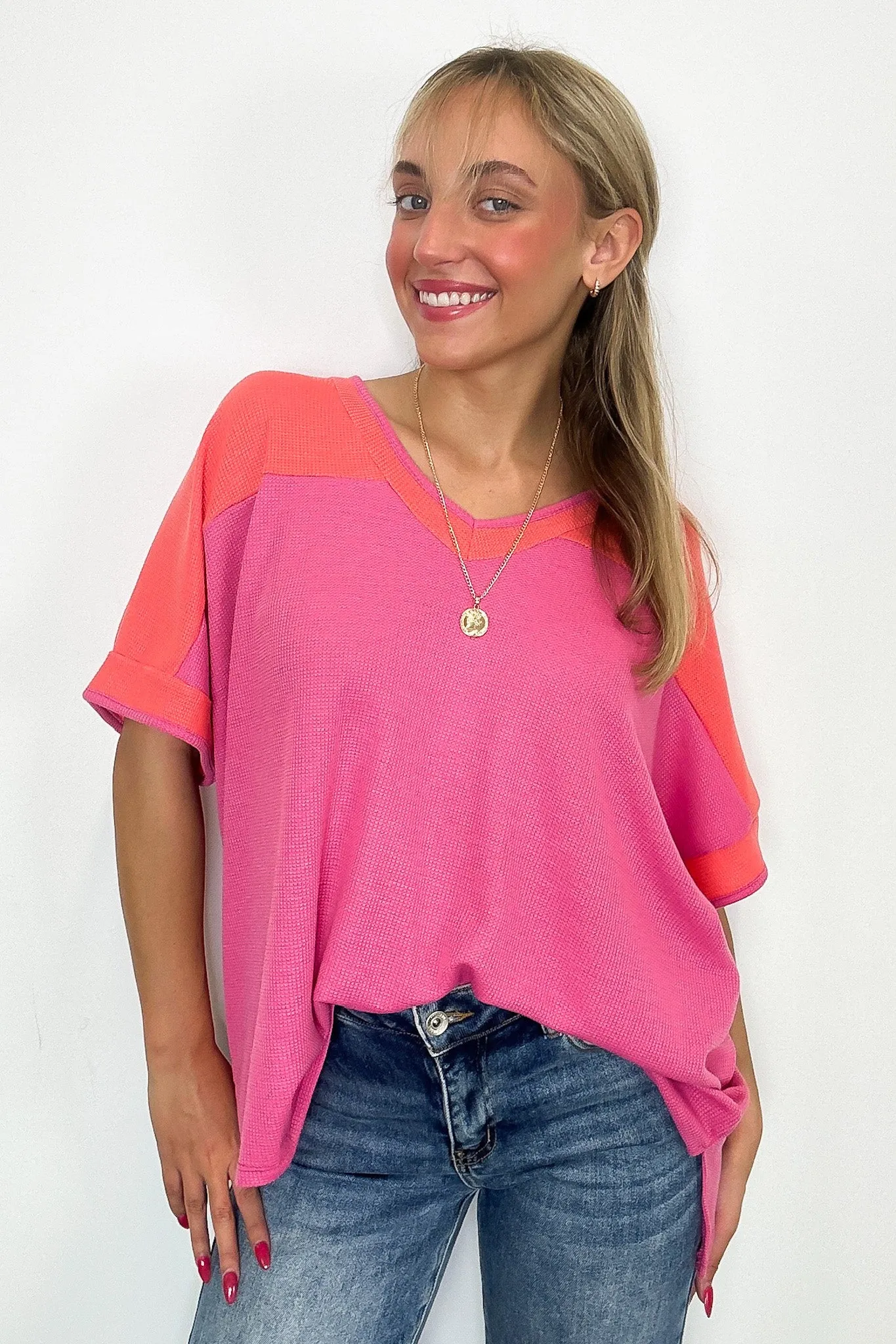 Savena Color Block Relaxed Top