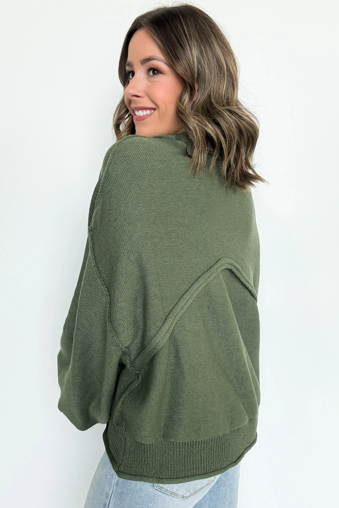 Saylor Balloon Sleeve Relaxed Knit Pocket Sweater - FINAL SALE