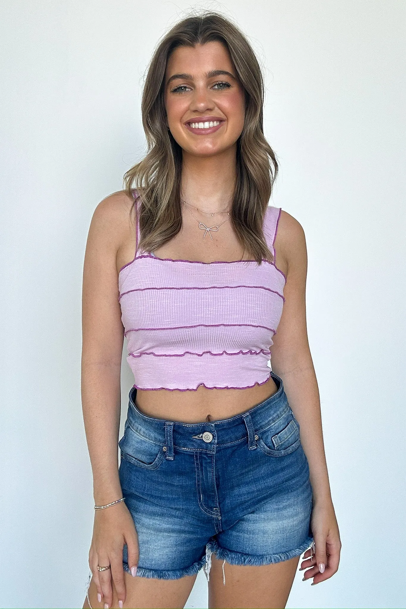 Scarlette Seamed Contrast Tank Top - FINAL SALE