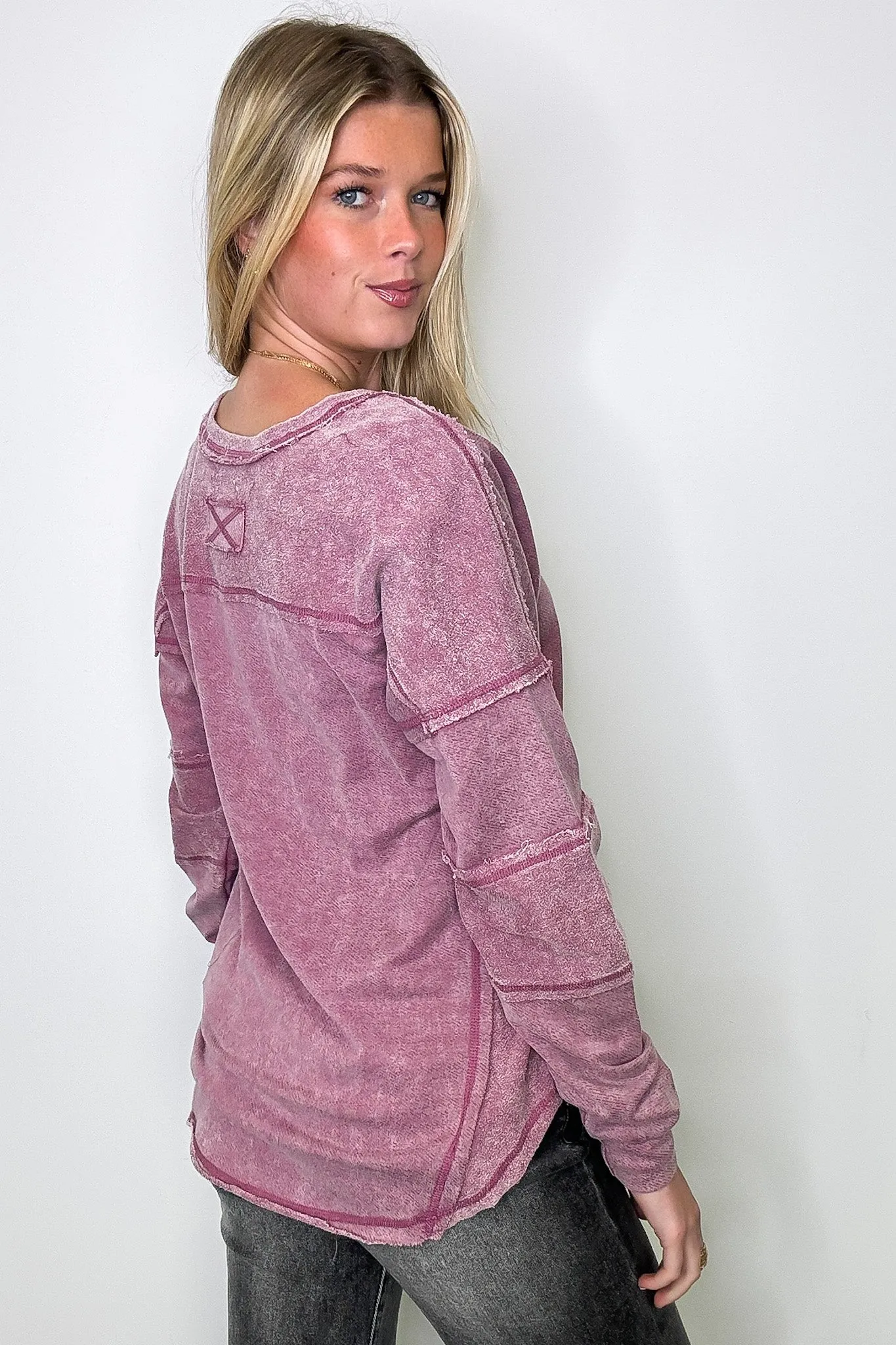 Scarlette Washed V-Neck Henley Top