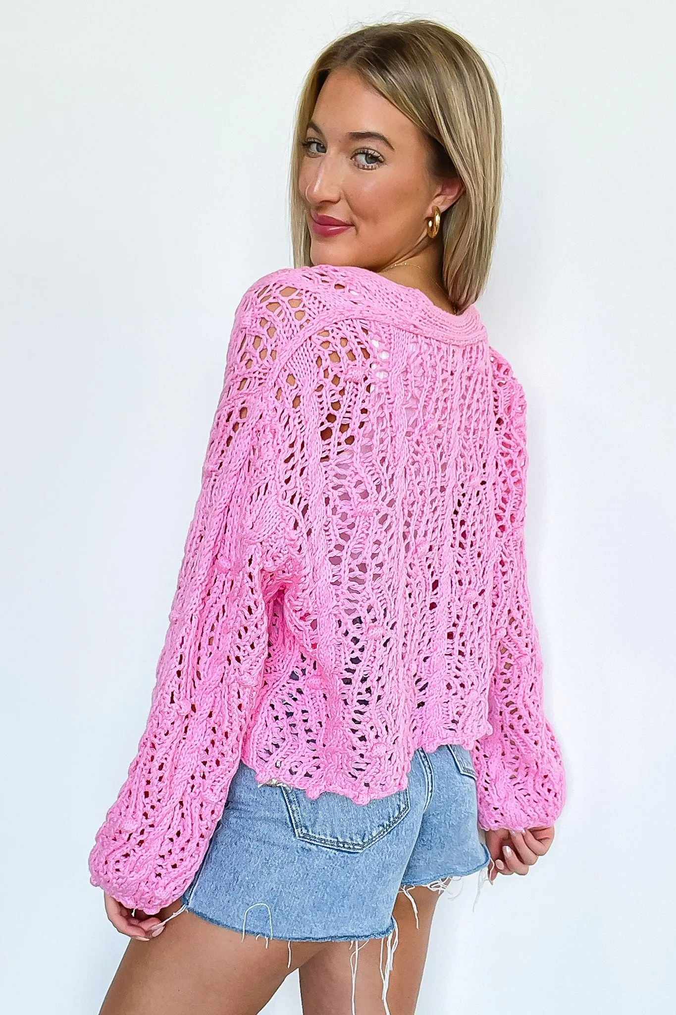 Sena Oversized Crochet Cardigan