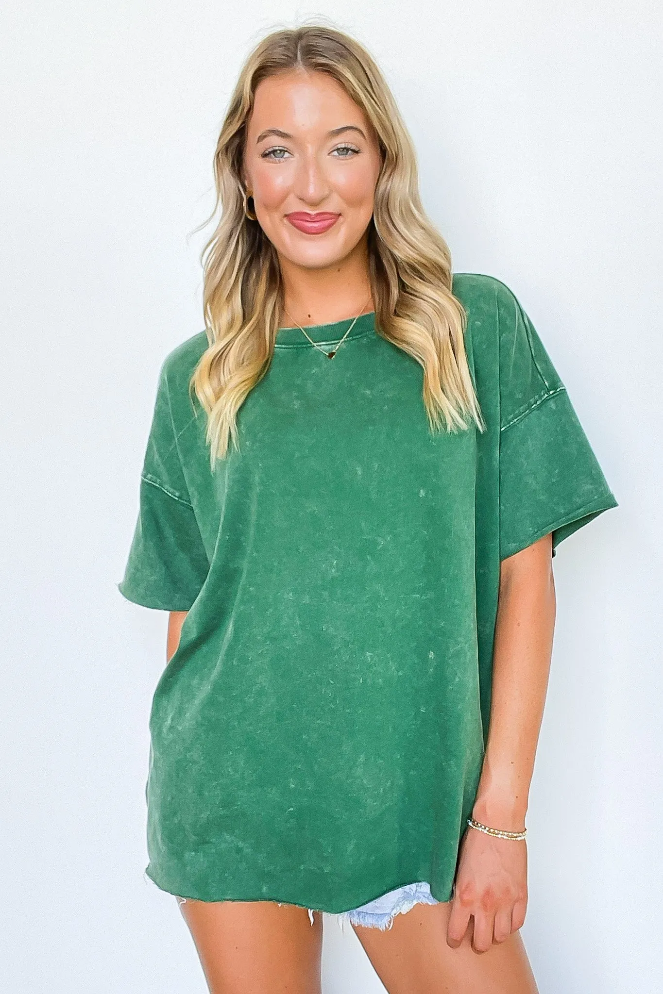 Serene Escapes Acid Wash Raw Edge Relaxed Fit Top - BACK IN STOCK
