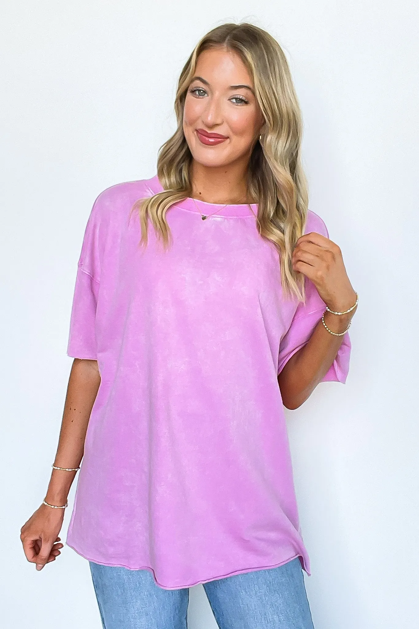 Serene Escapes Acid Wash Raw Edge Relaxed Fit Top - BACK IN STOCK