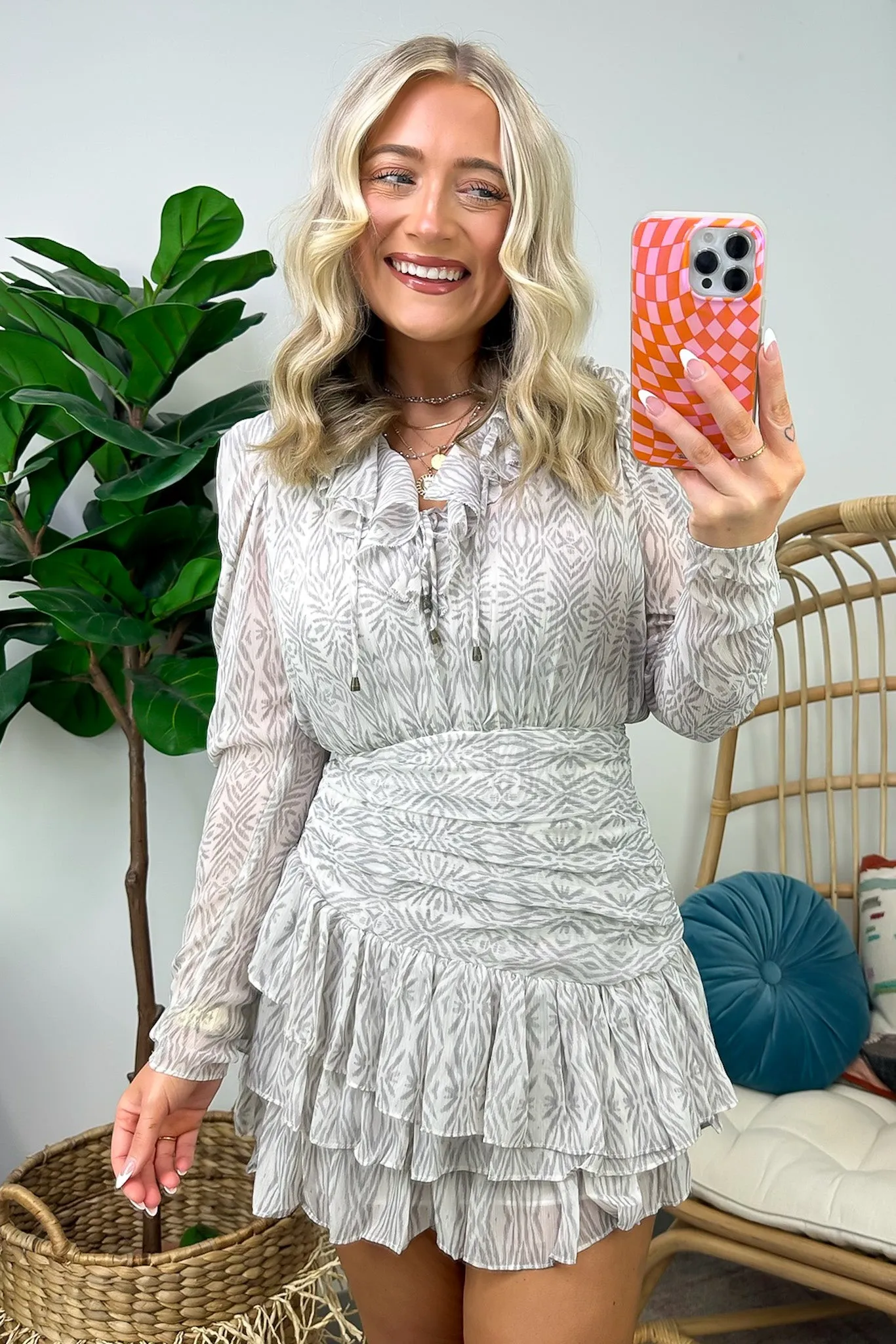 Shades of Gray Ruffle Dress - FINAL SALE