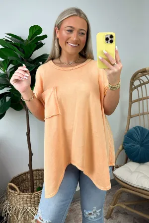 Shaniah Asymmetric Washed Pocket Tee - FINAL SALE