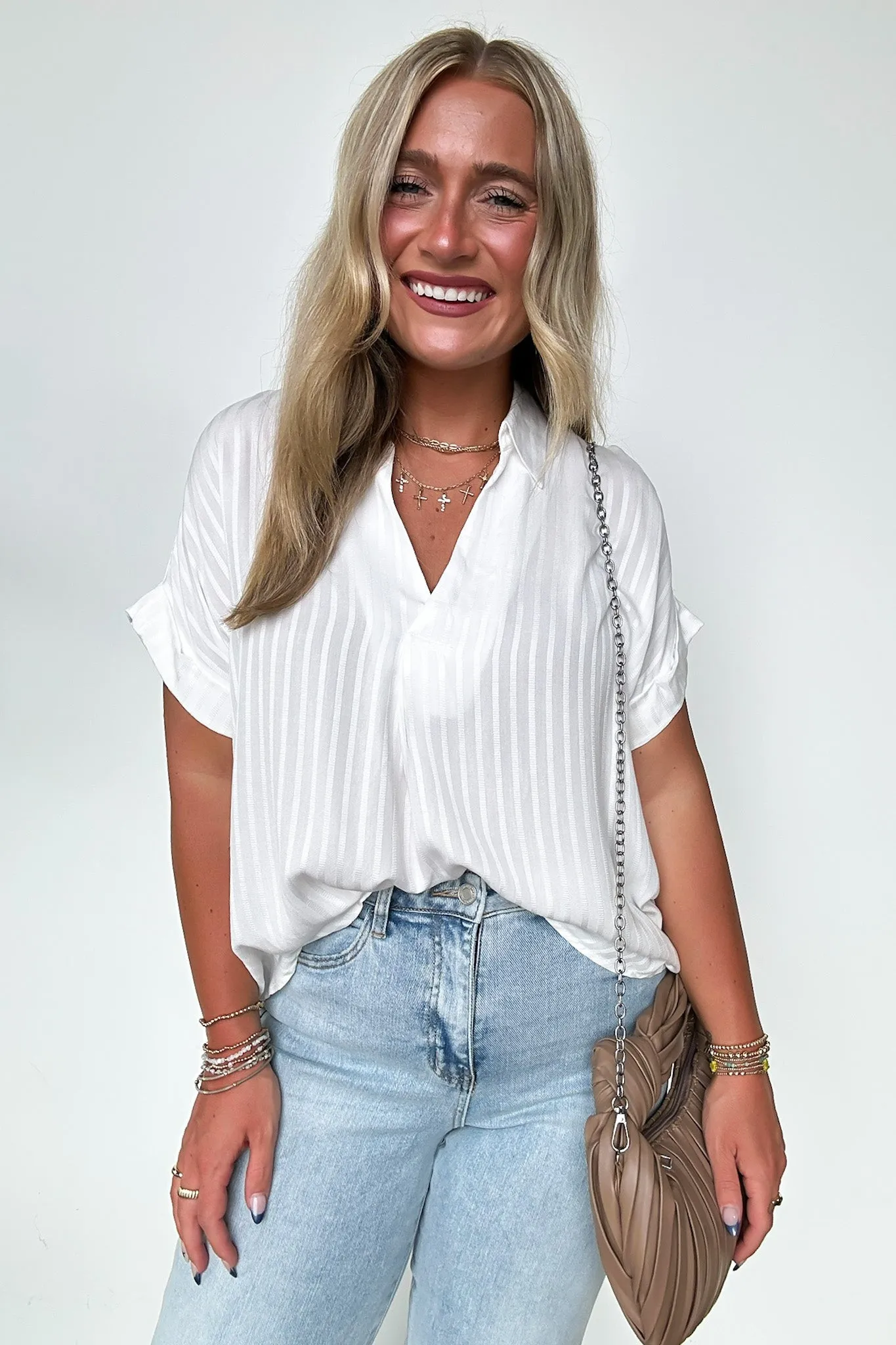 Shiloe Striped V-Neck Top - BACK IN STOCK