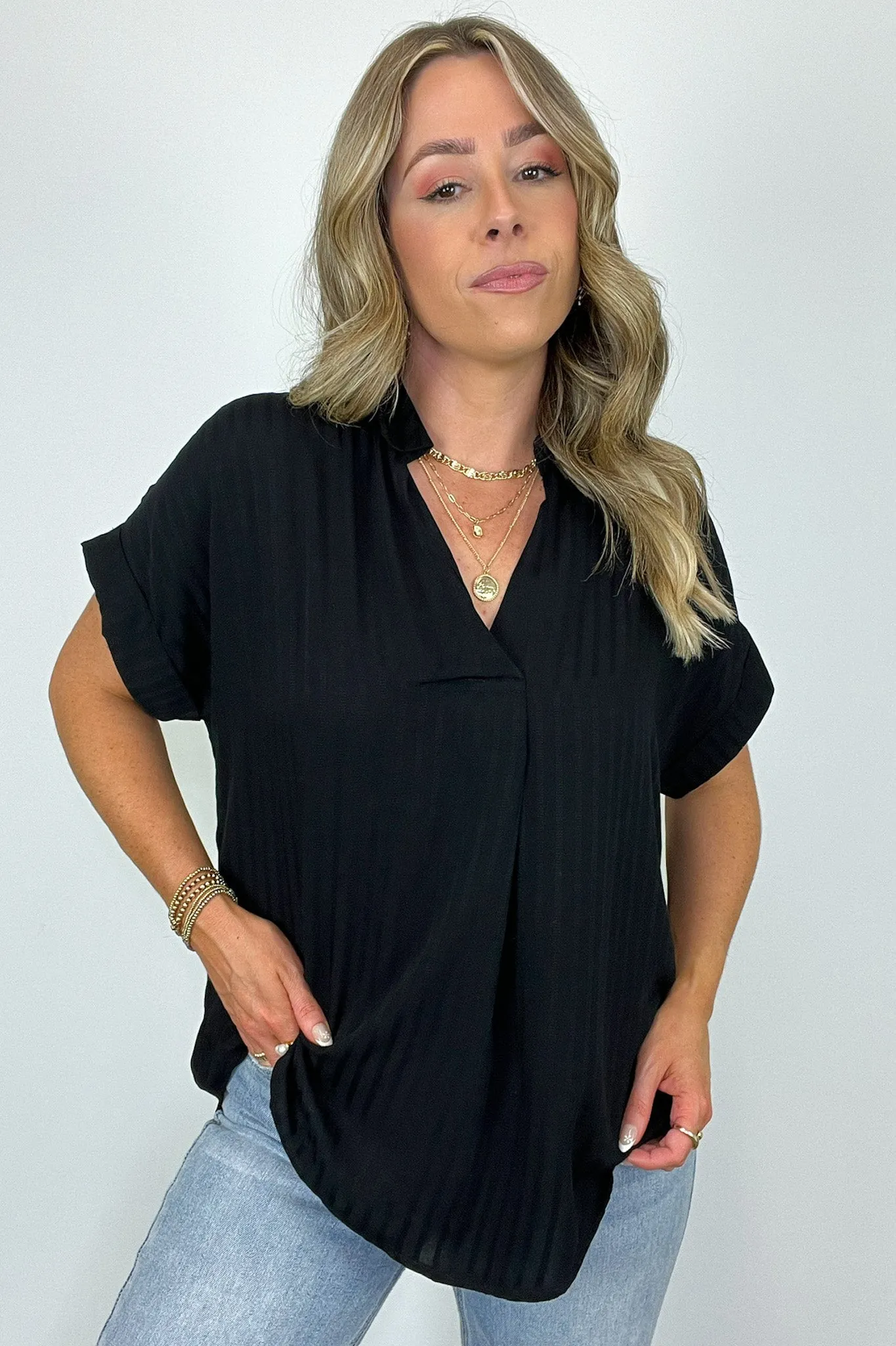 Shiloe Striped V-Neck Top - BACK IN STOCK