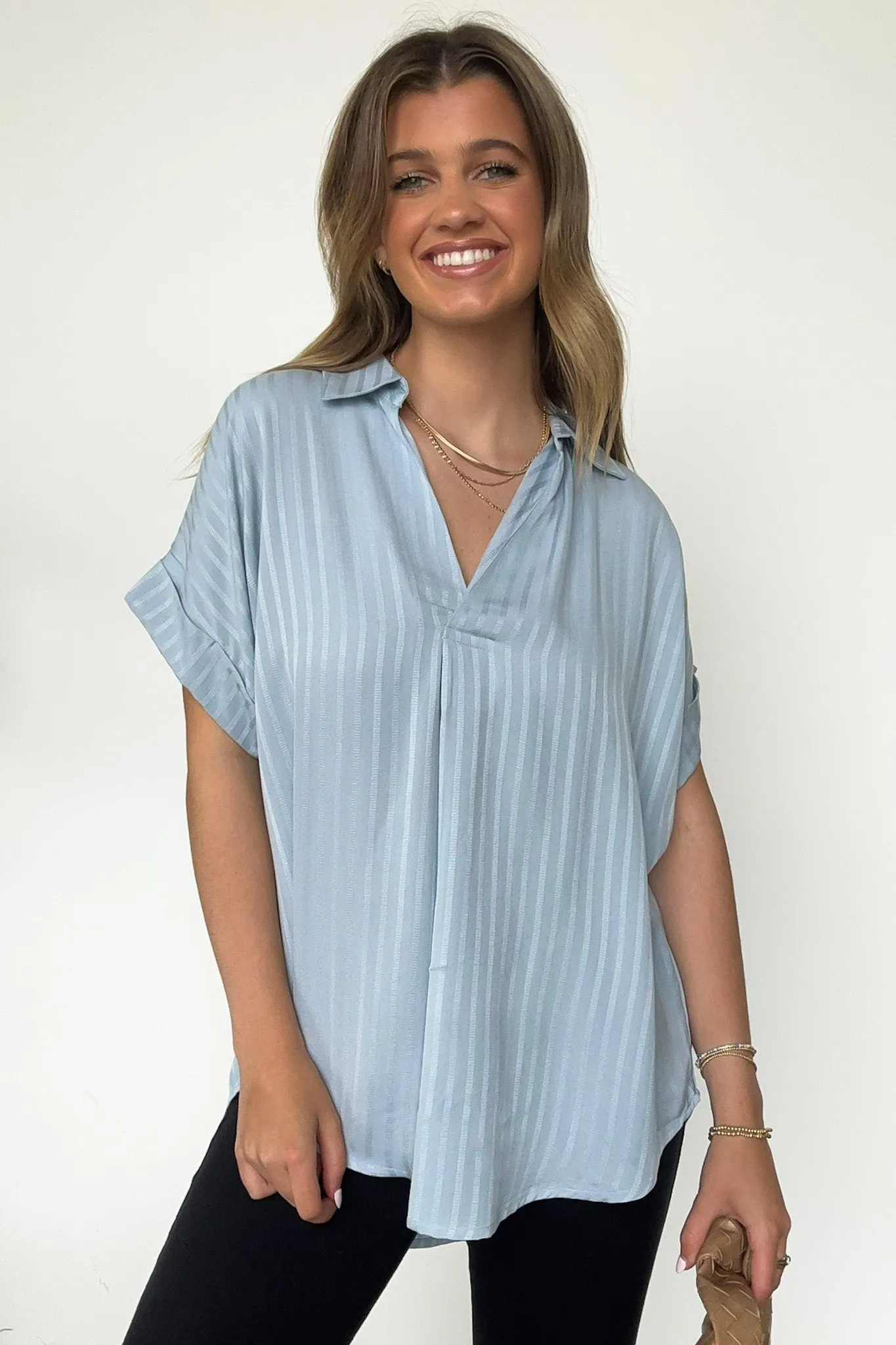 Shiloe Striped V-Neck Top - BACK IN STOCK