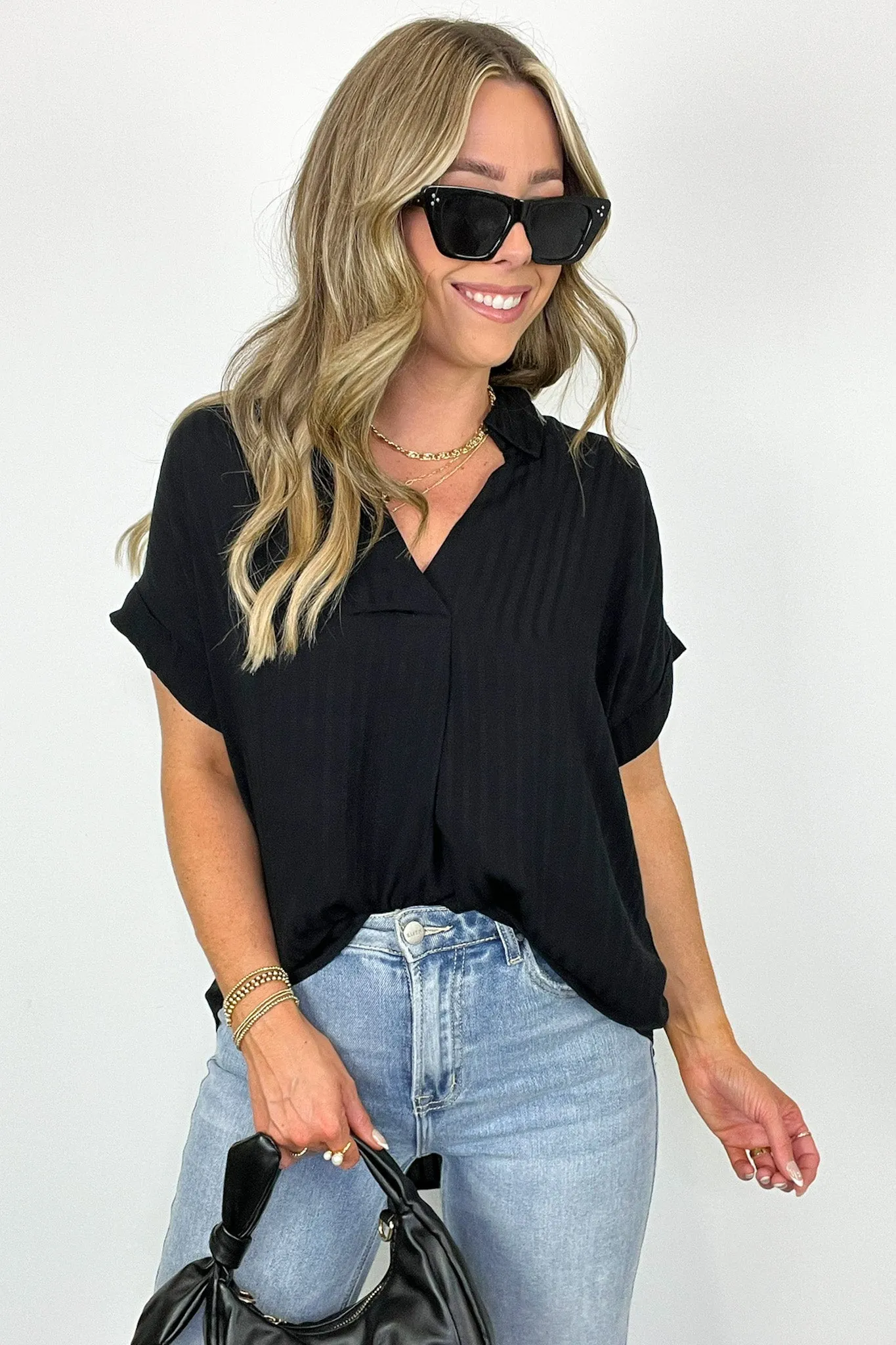 Shiloe Striped V-Neck Top - BACK IN STOCK