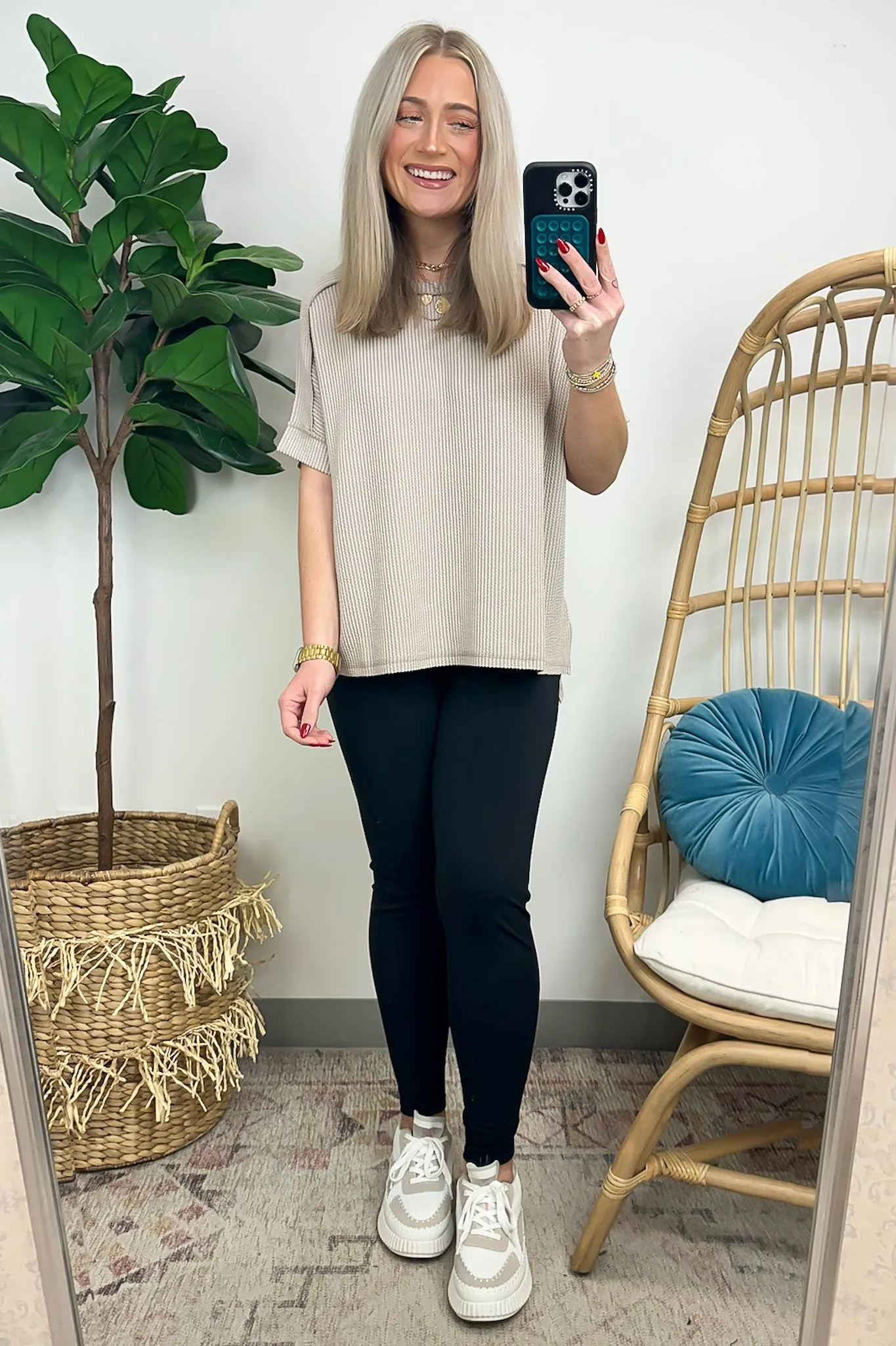 Simple Adoration Rib Knit Cuff Sleeve Raw Edge Top - BACK IN STOCK
