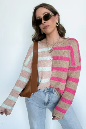 Simple Endeavor Color Block Striped Knit Sweater - FINAL SALE