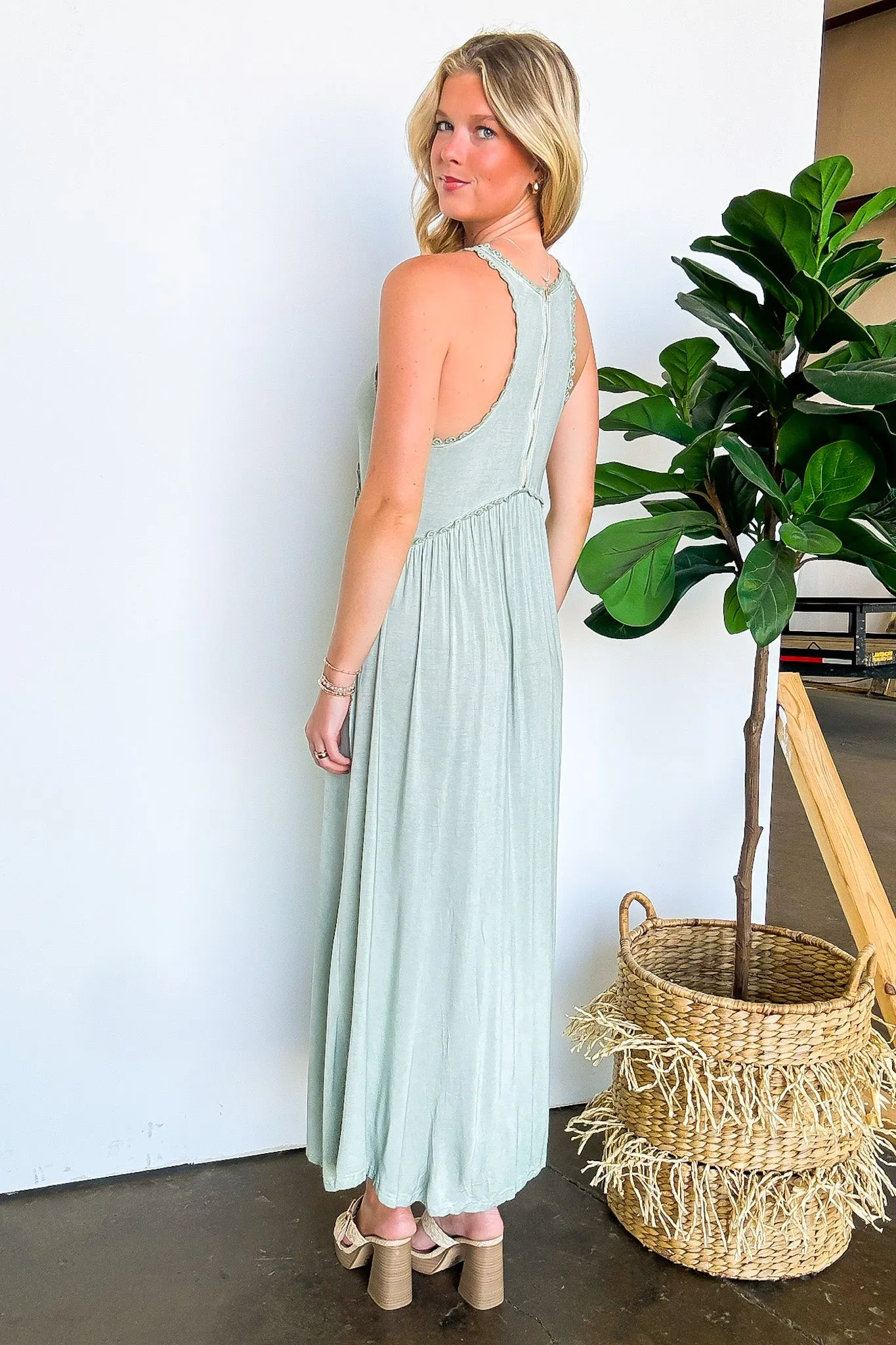 Simply Enticing Flowy Maxi Front Slit Dress