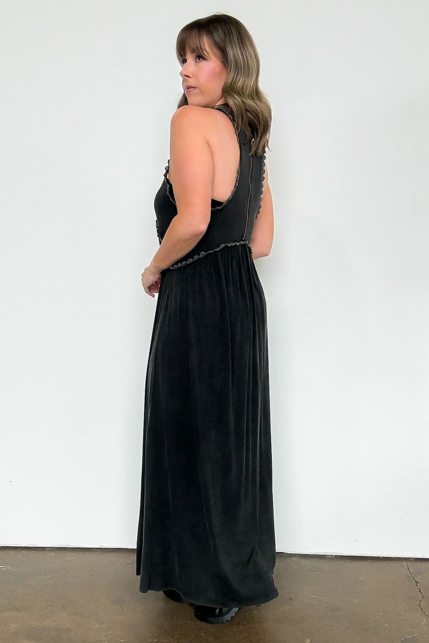 Simply Enticing Flowy Maxi Front Slit Dress