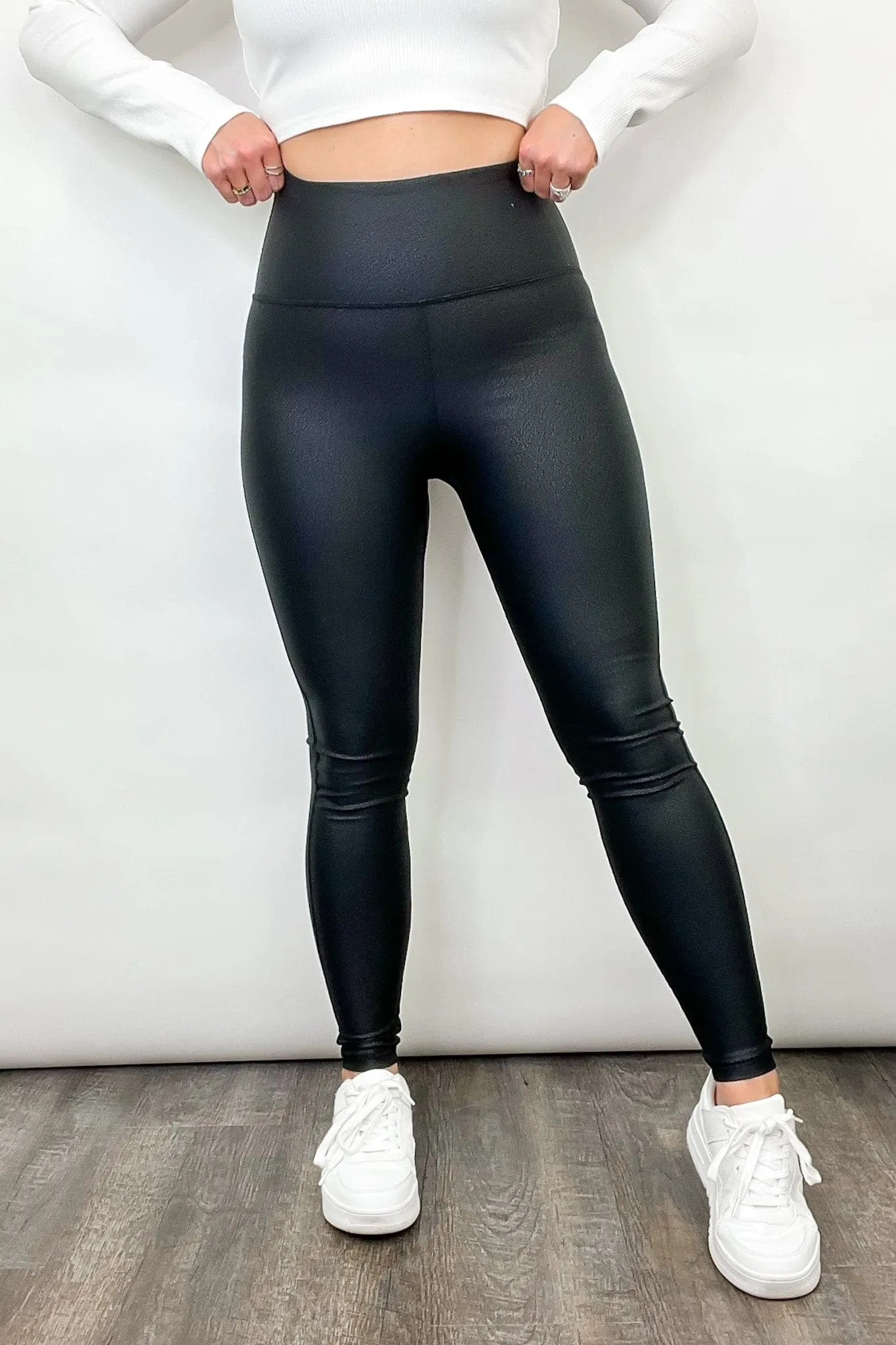 Sleek and Chic Pebbled Faux Leather Leggings - FINAL SALE