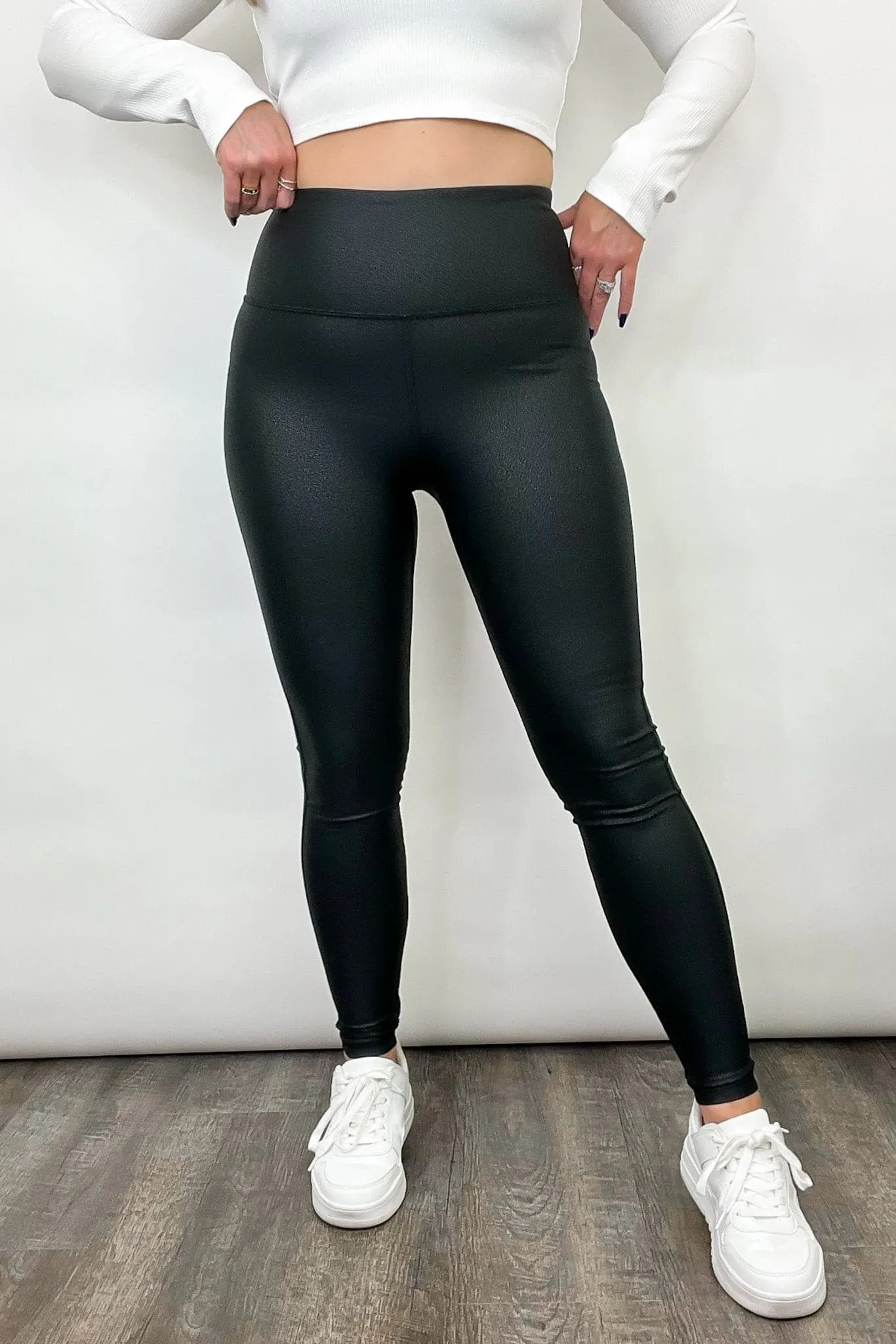 Sleek and Chic Pebbled Faux Leather Leggings - FINAL SALE