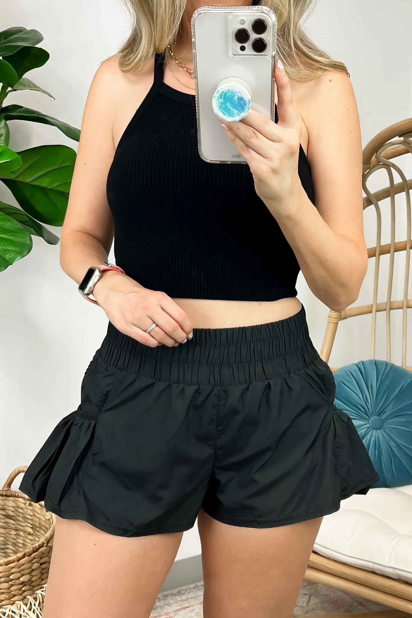 So Flirty Smocked Active Shorts - FINAL SALE
